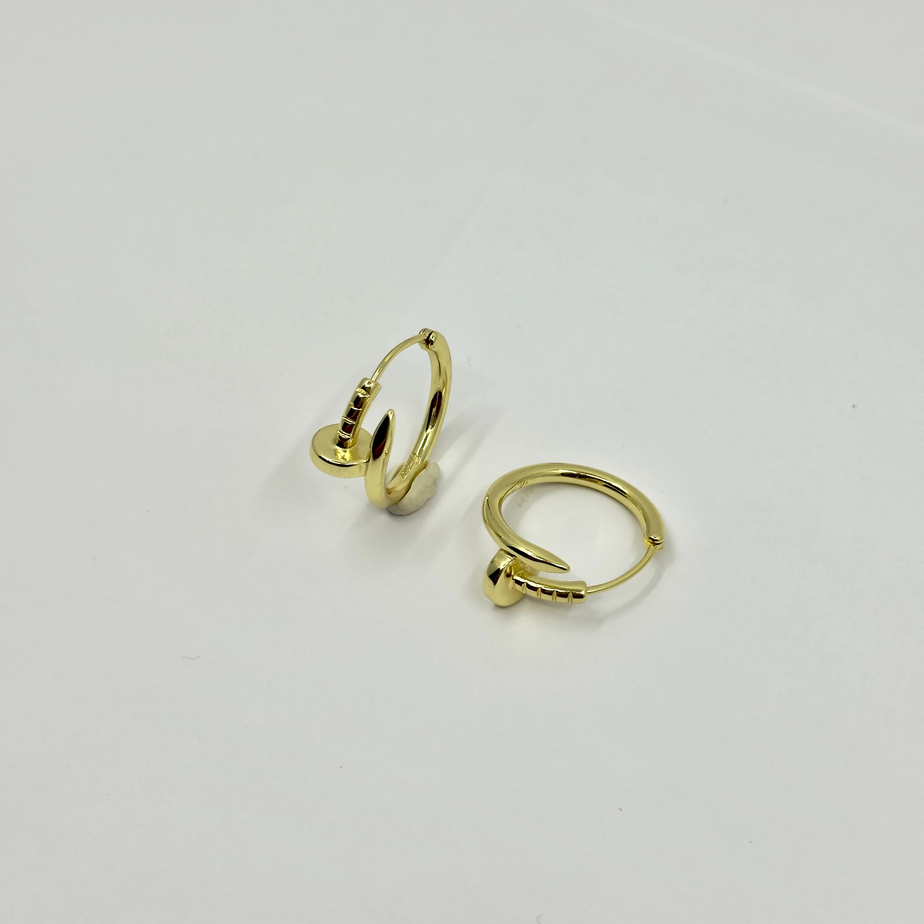 Taşsız Gold Çift Juste Küpe