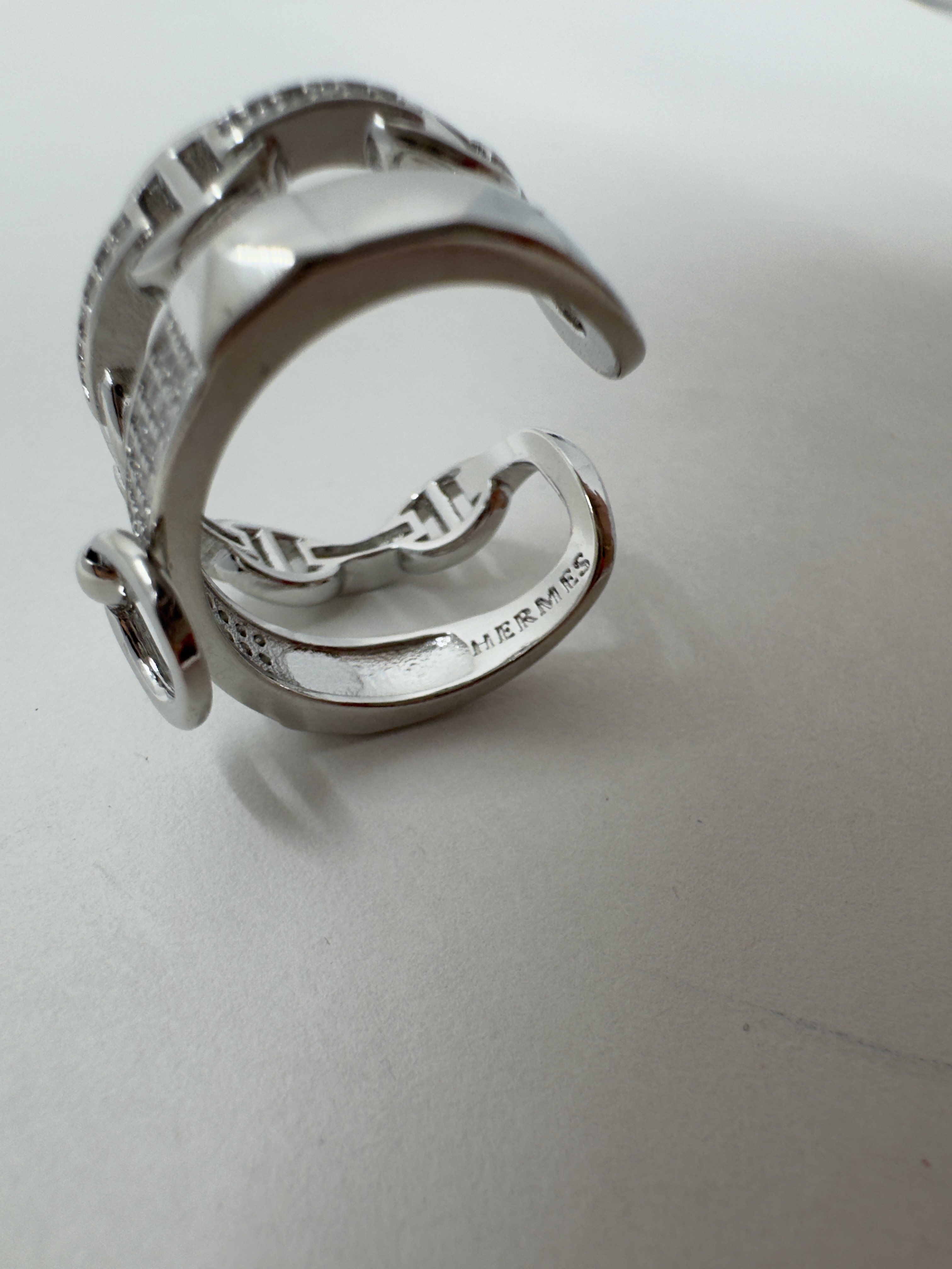 Hrms. Silver Ayarlanabilir Chain Lock Yüzük