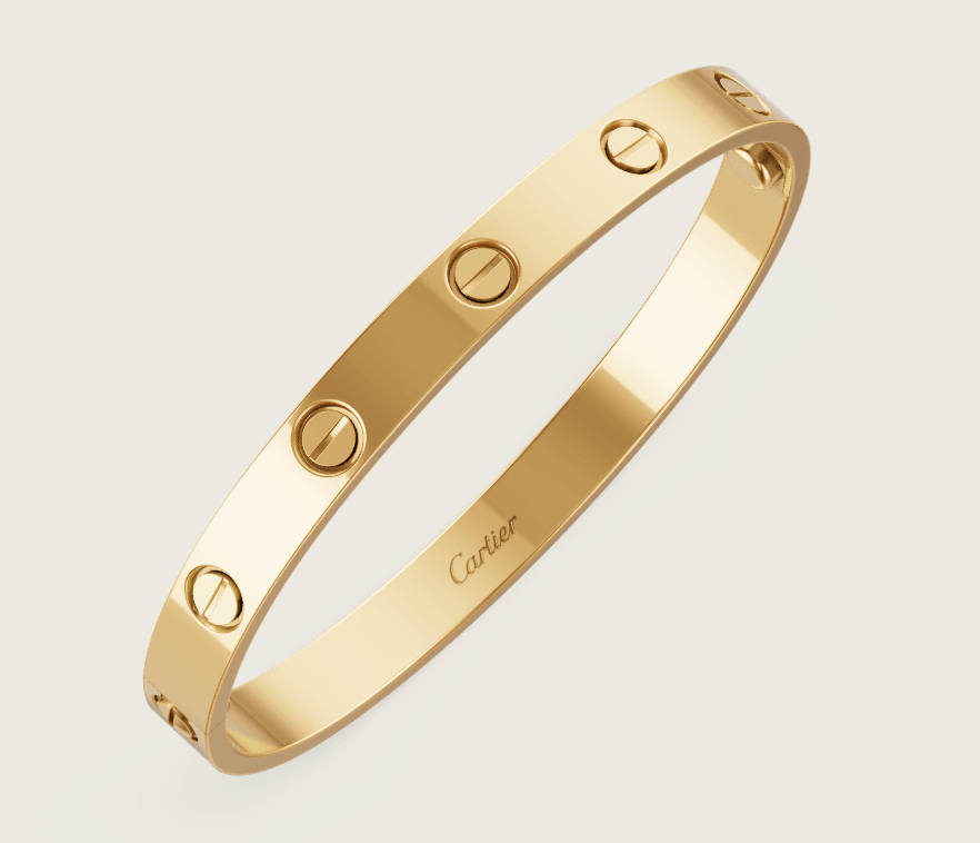 Crt. Love Kalın Gold Taşsız Bileklik