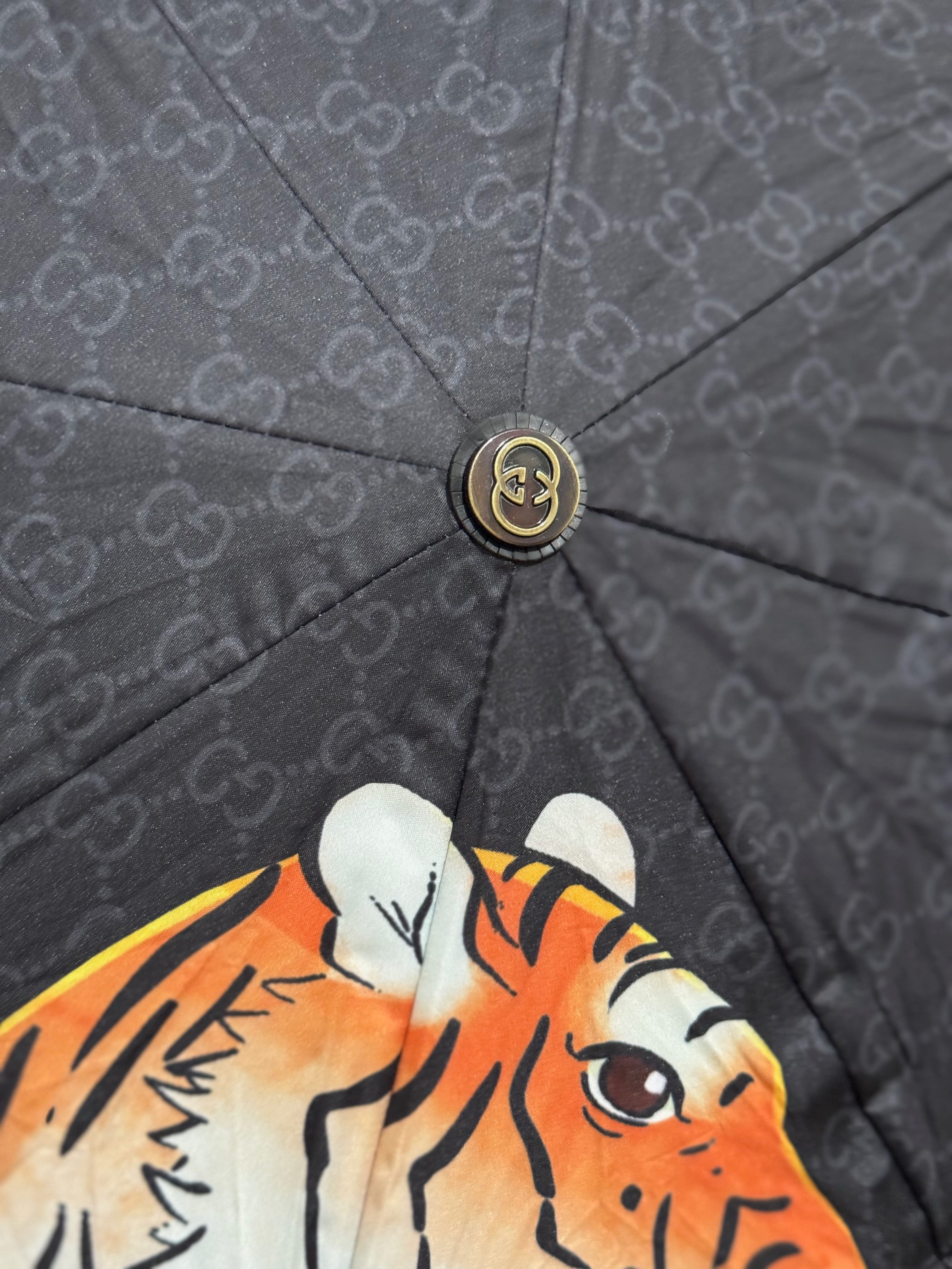 Tiger & Flora Siyah Şemsiye