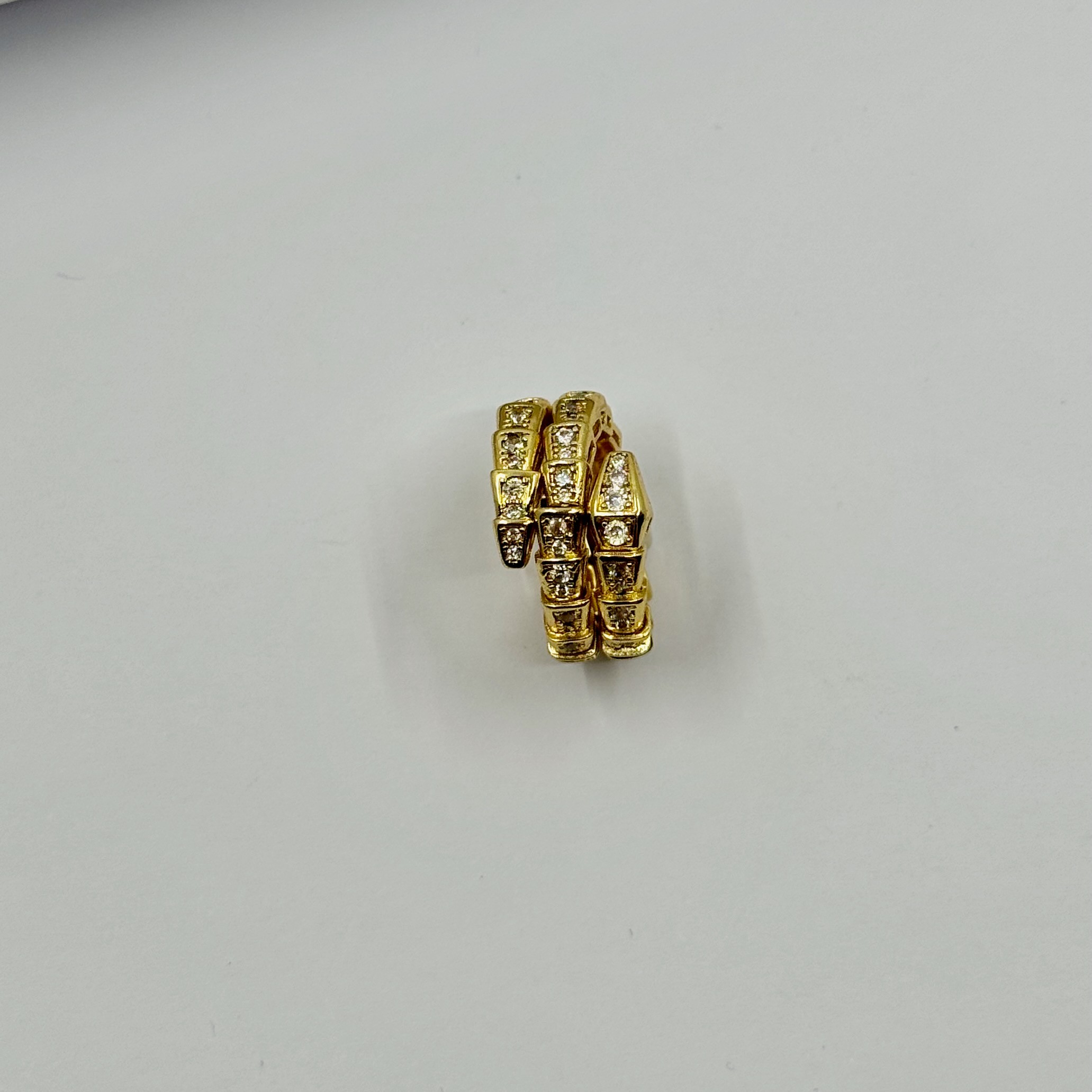 Gold Double Row M Size Serpenti Yüzük