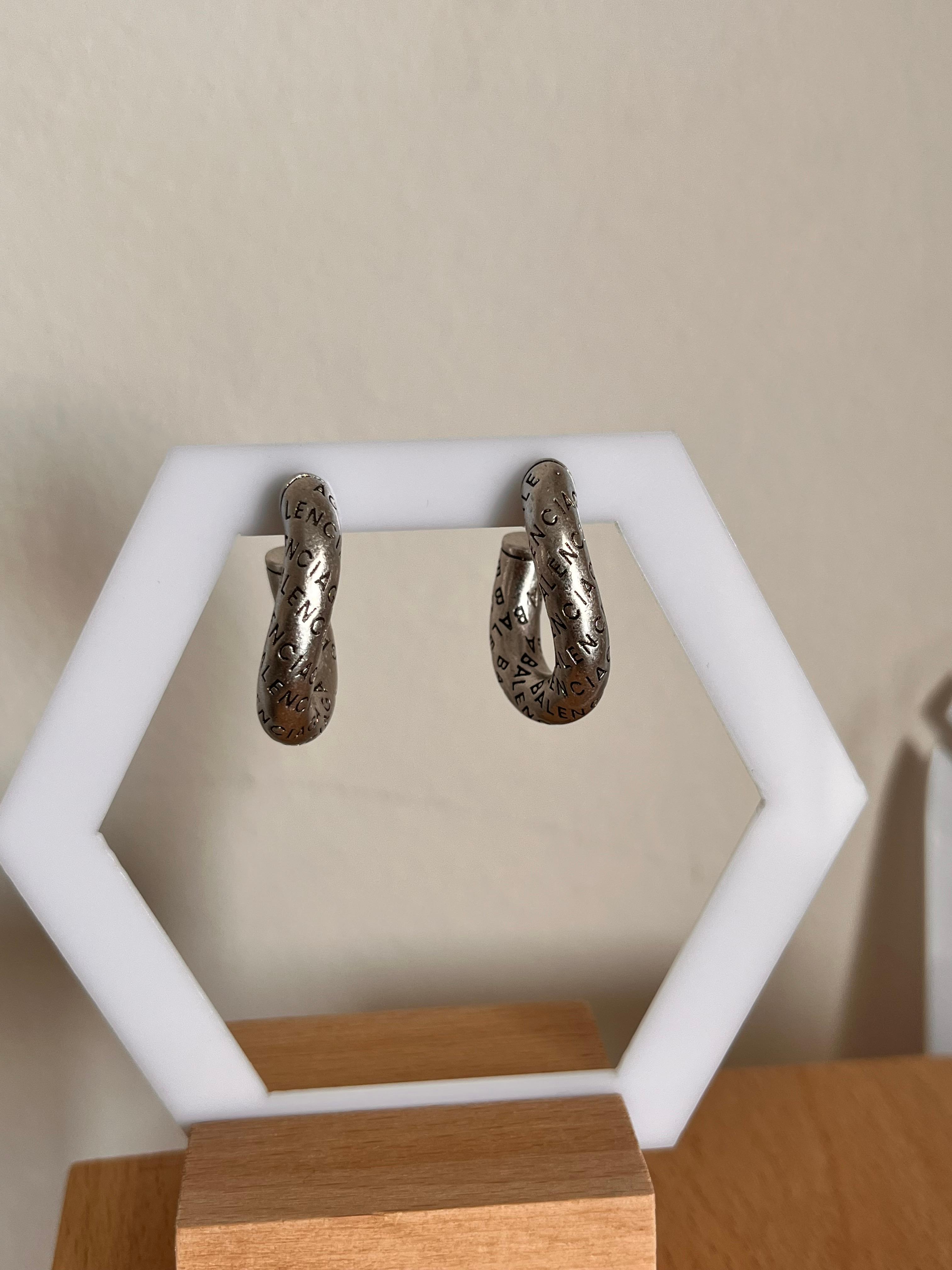 silver blnciaga küpe