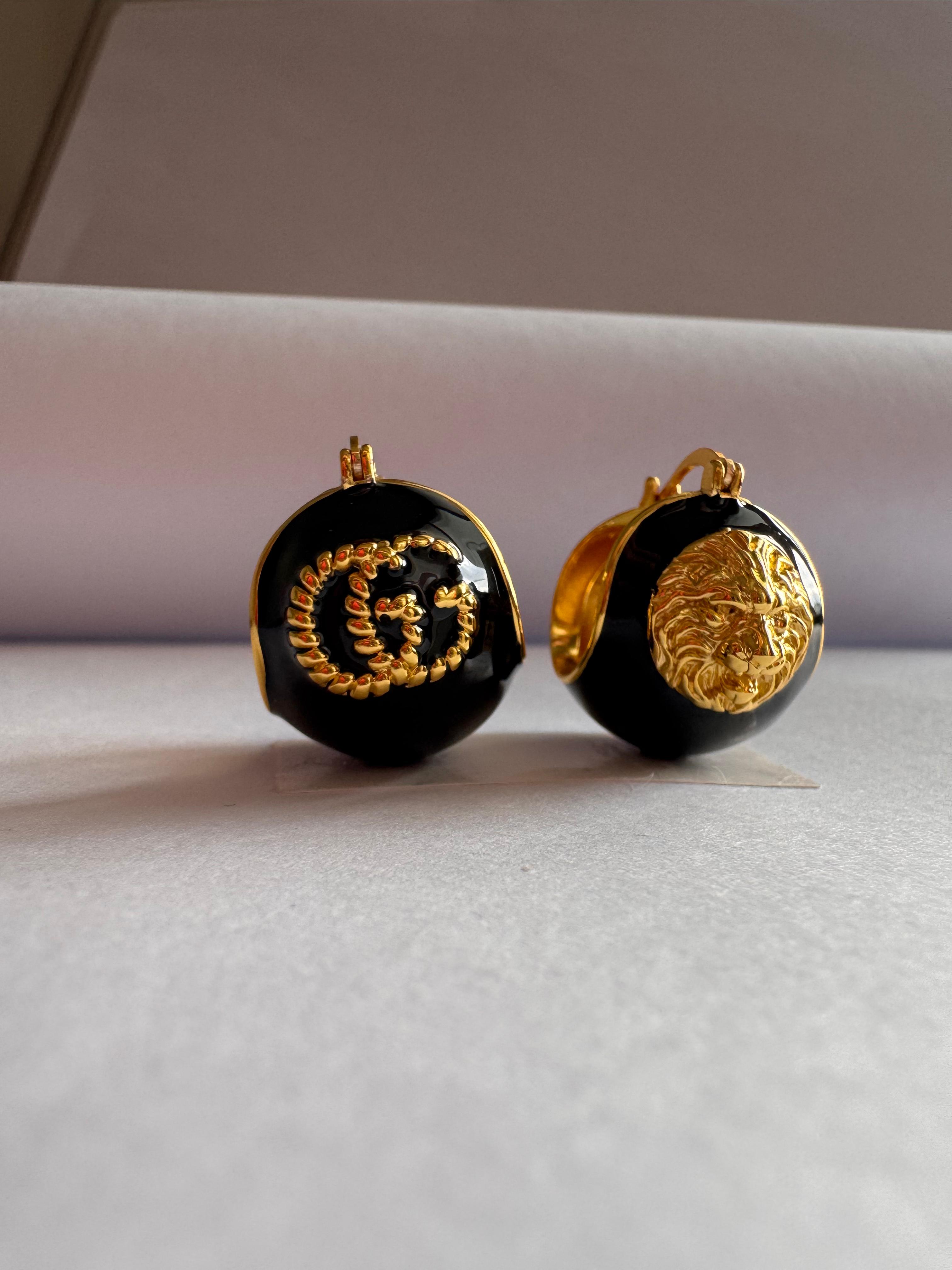 Gcci. Lion Noir Küpe