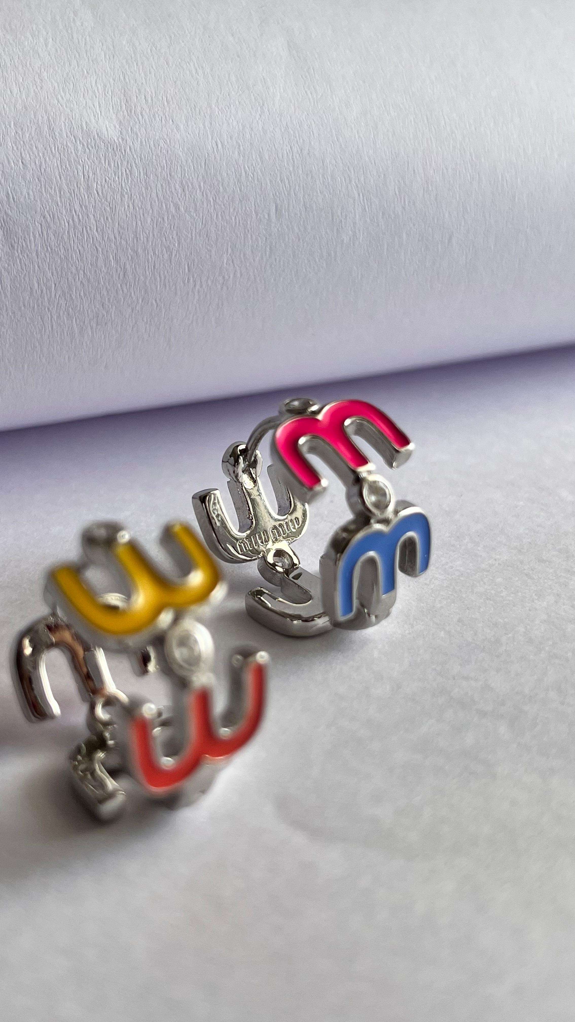 Miu. Silver Halka Renkli Küpe