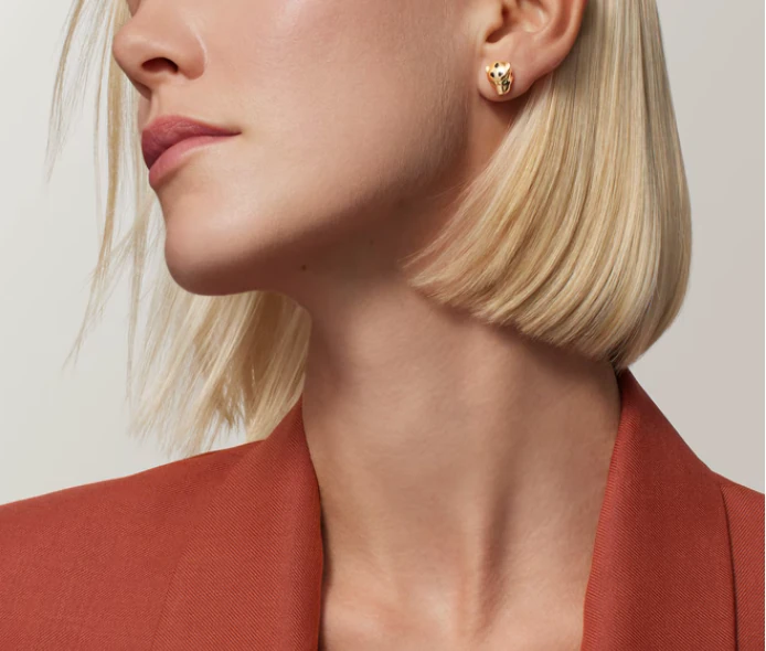 Pantere de Crt Gold Taşsız Küpe