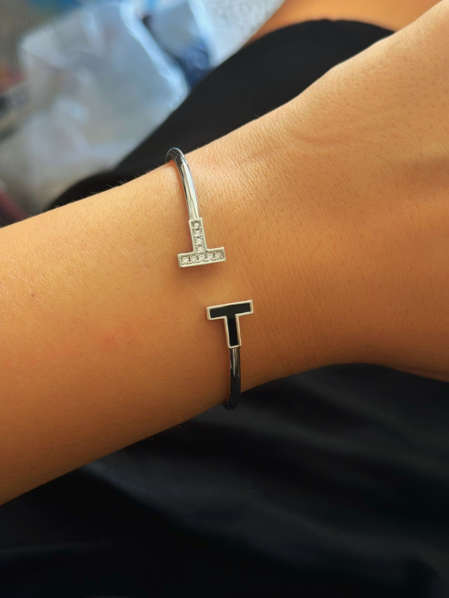 Tiff. T Silver Siyah Taşlı Bileklik