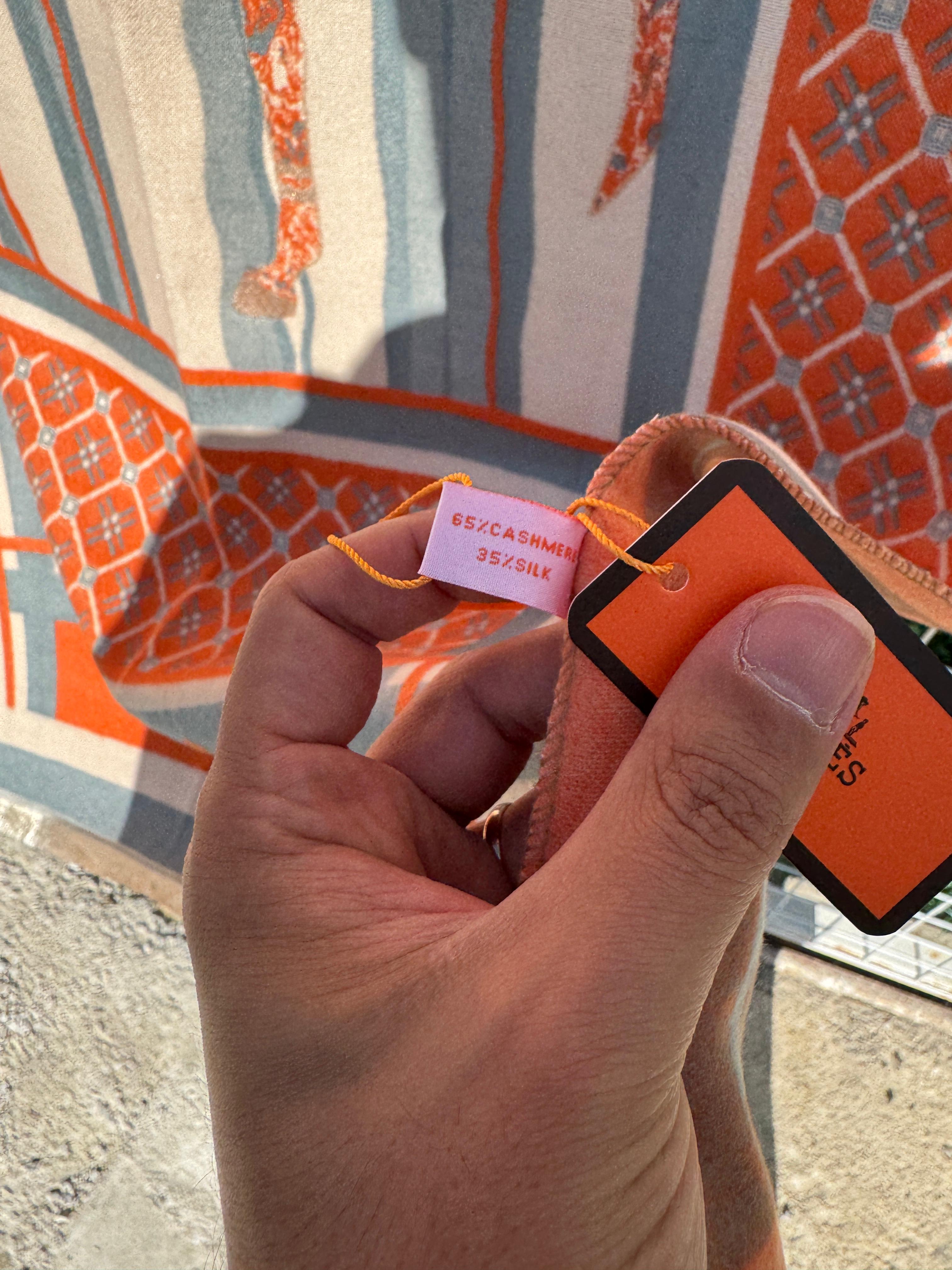 Equestrian Heritage Kaşmir-İpek Şal – Orange Edition