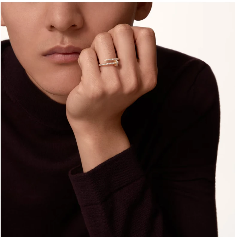 Ayarlanabilir Half Pave Gold Yüzük