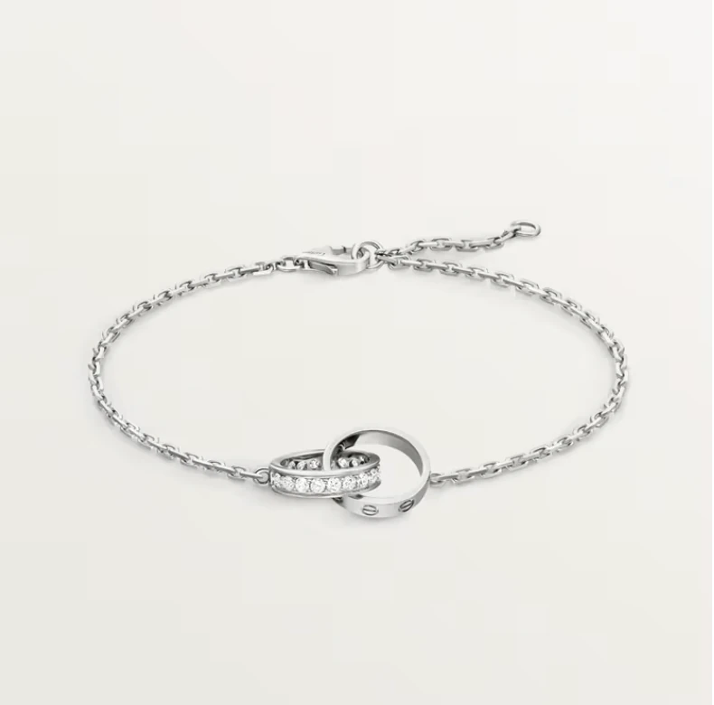 Yarı Pave Love Silver Bileklik