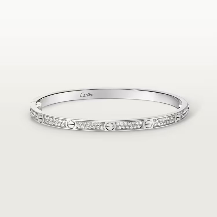 İnce Silver Pave Dizim Vidalı Bileklik