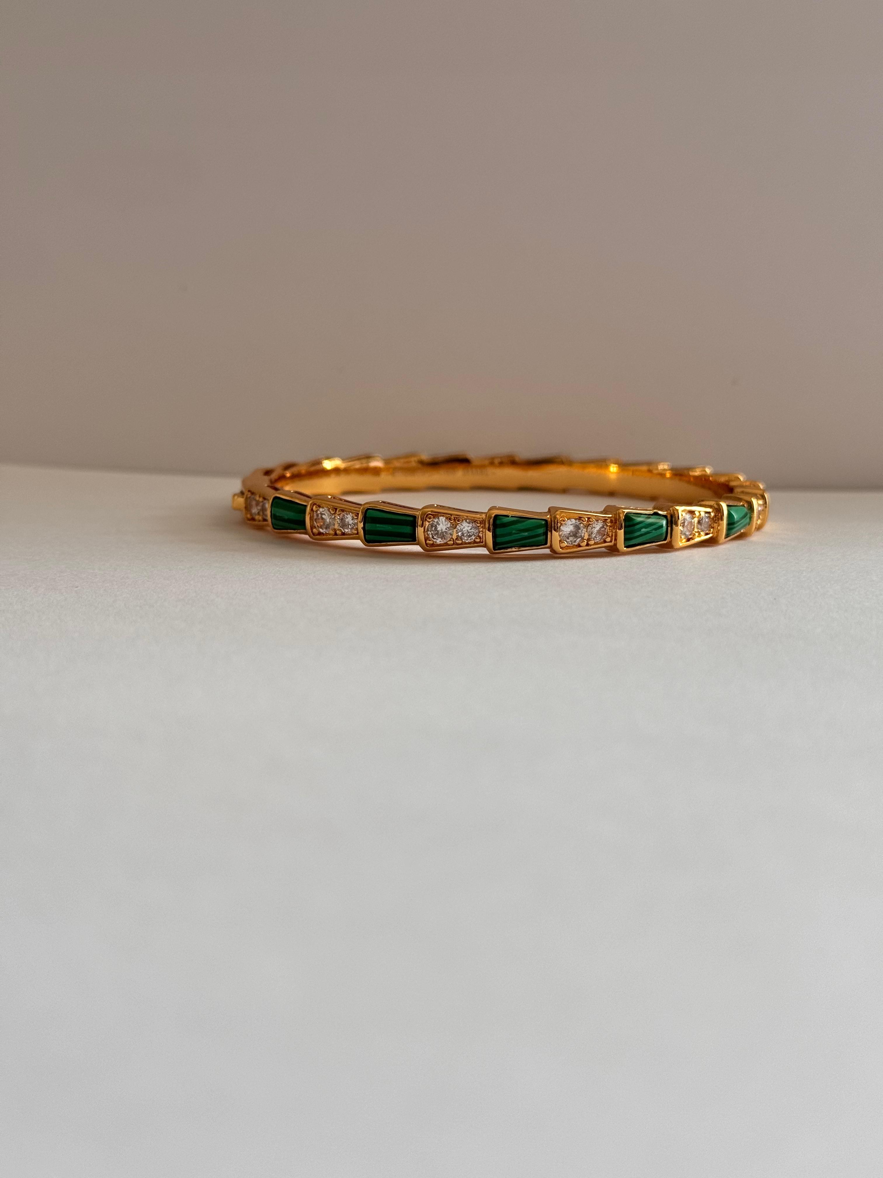 Bvl. Gold Malahit Serpenti Bileklik