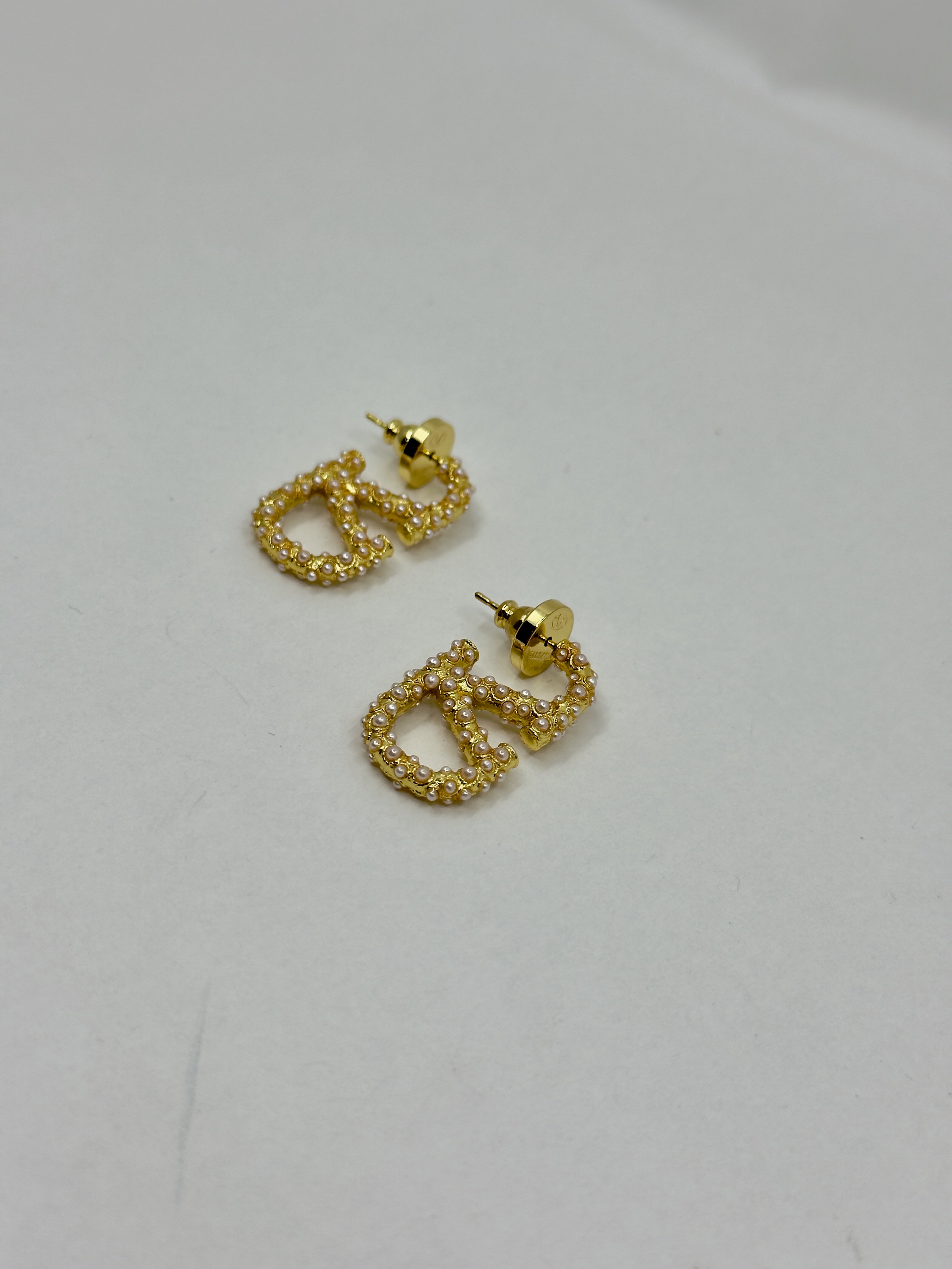 Valent. Gold İnci Detaylı Small Küpe