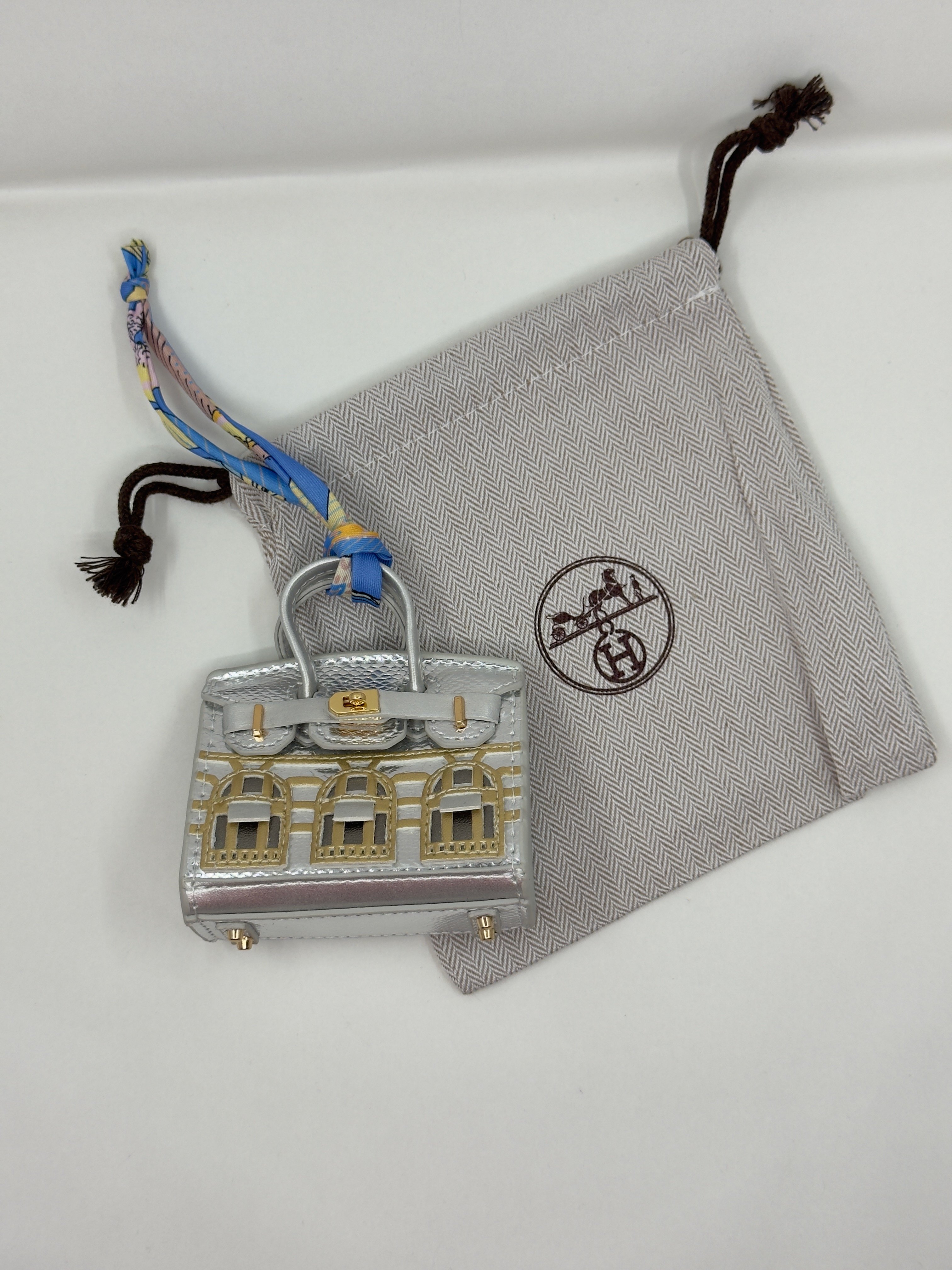 Hrms. Silver Birkin Bag Charm