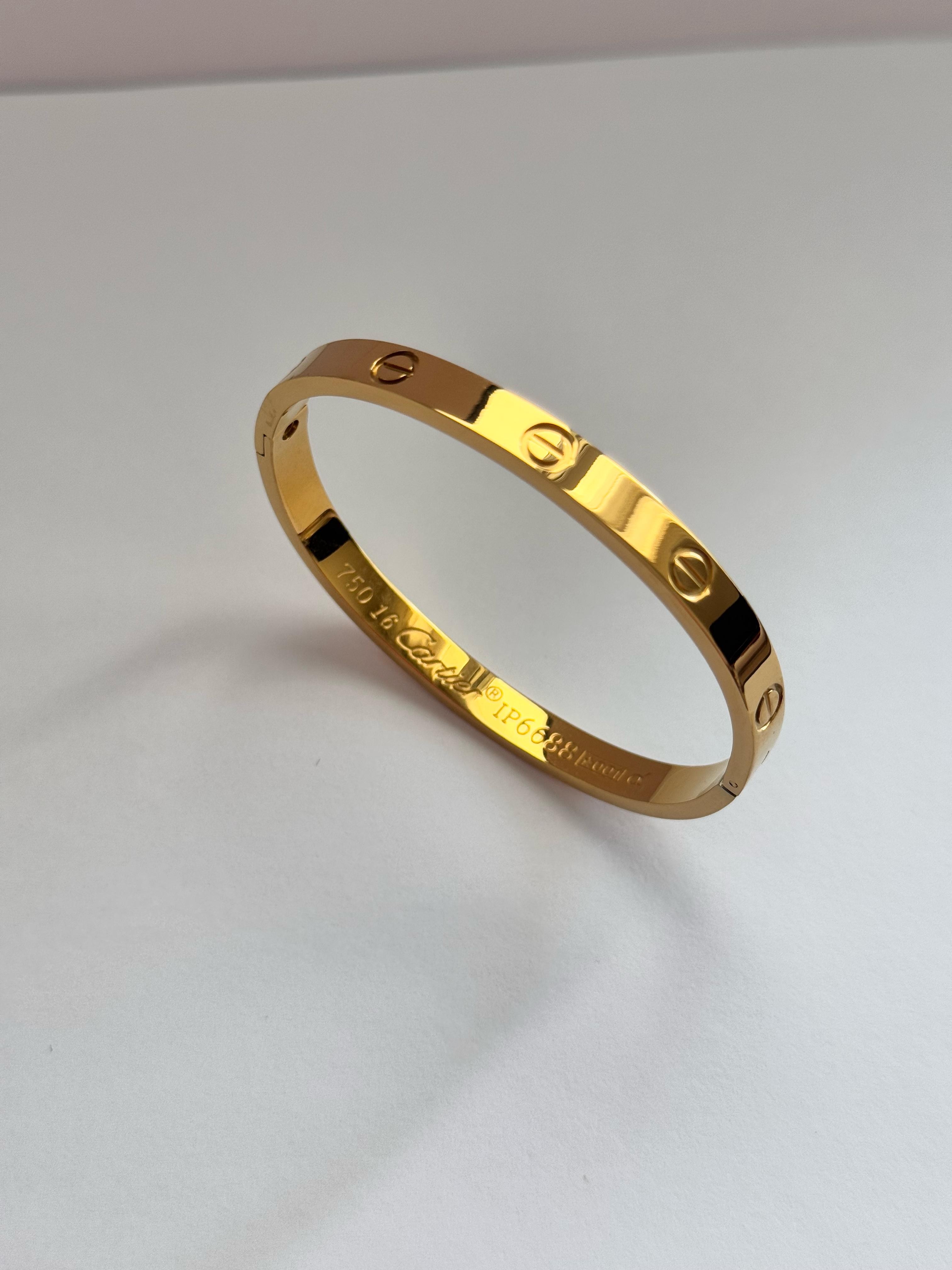 Crt. Love Kalın Gold Taşsız Bileklik