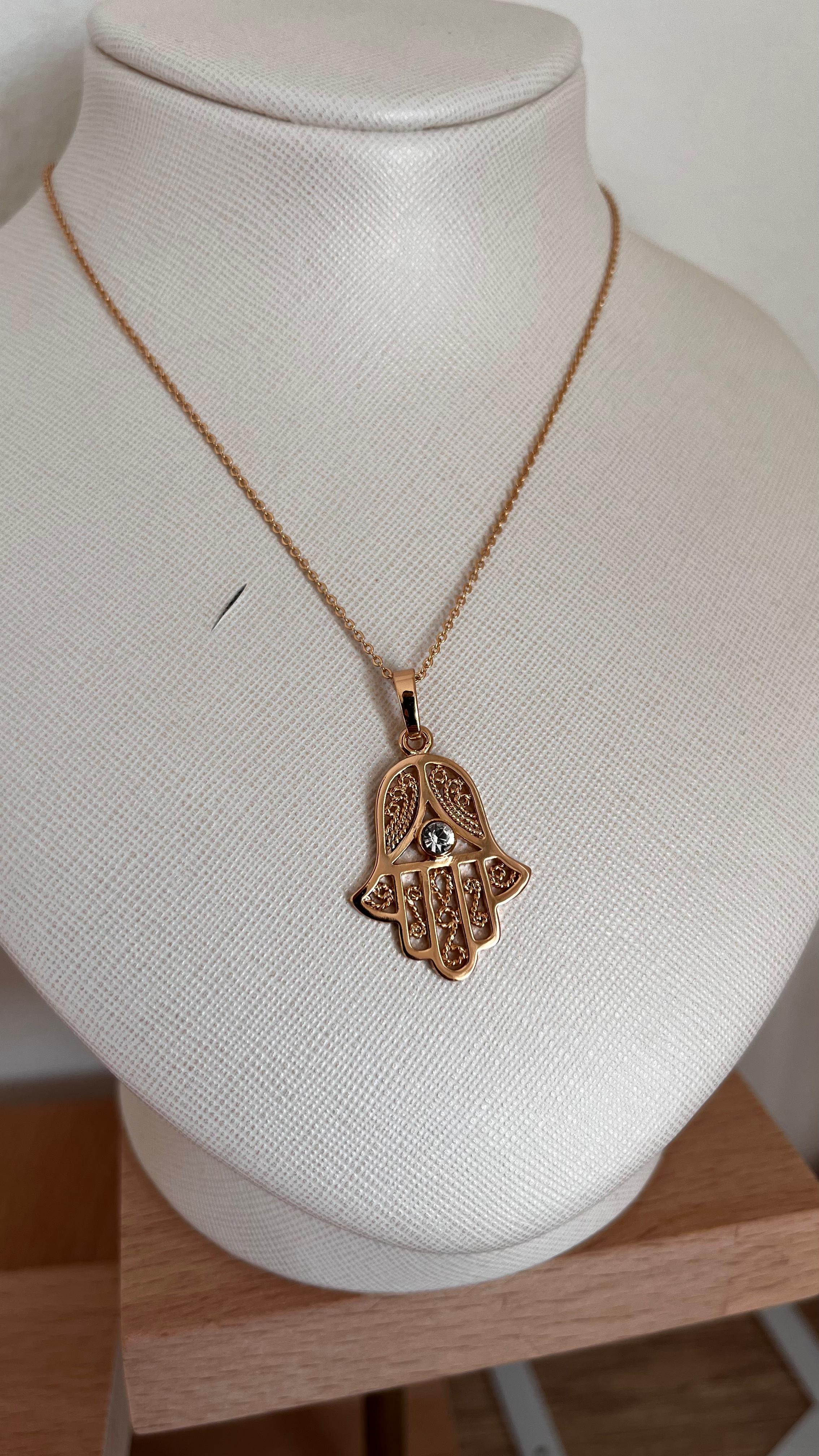 Gold Fatma Ana Eli Kolye