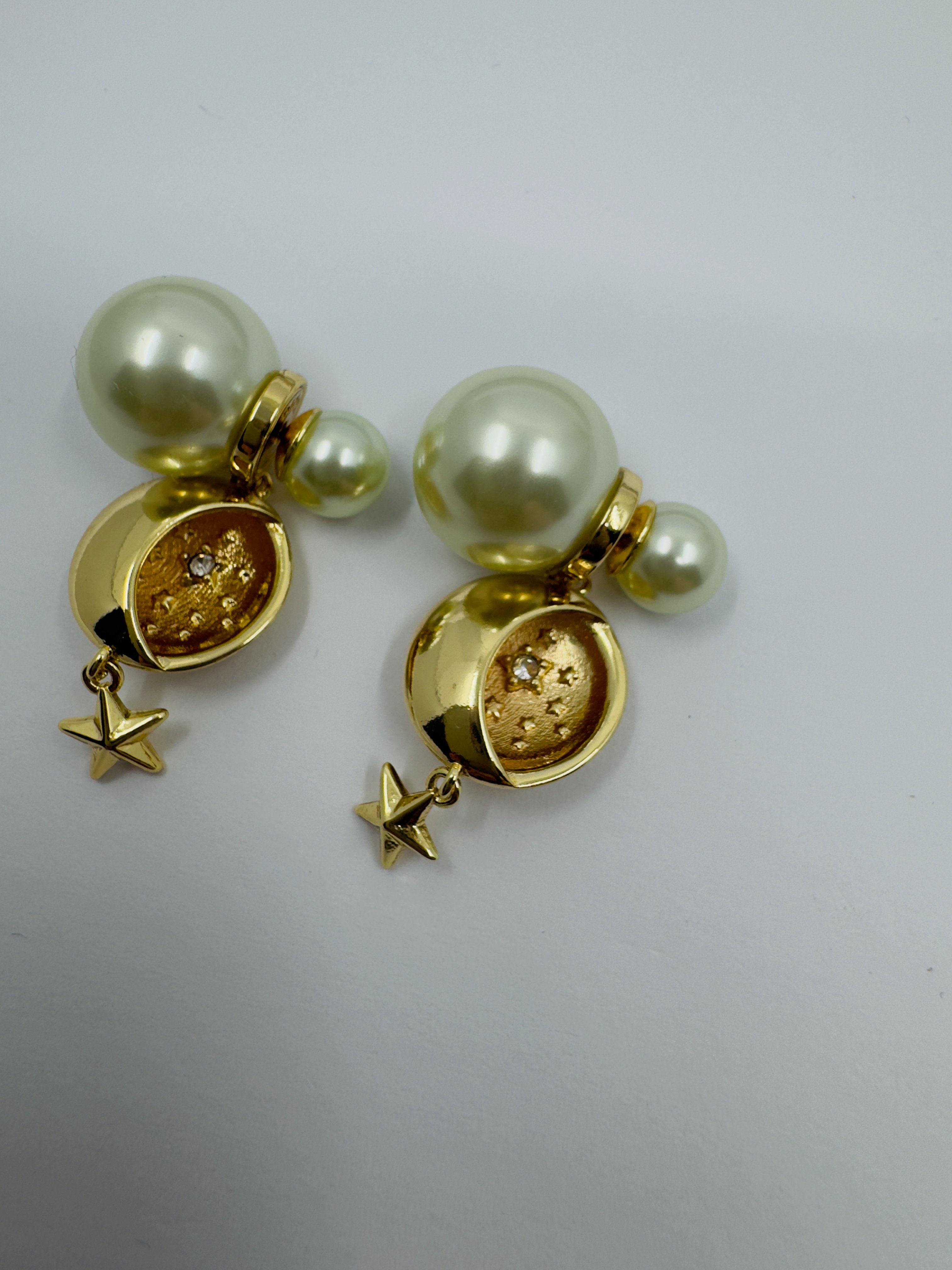 Gold Hilal ve Yıldız Tribale Küpe
