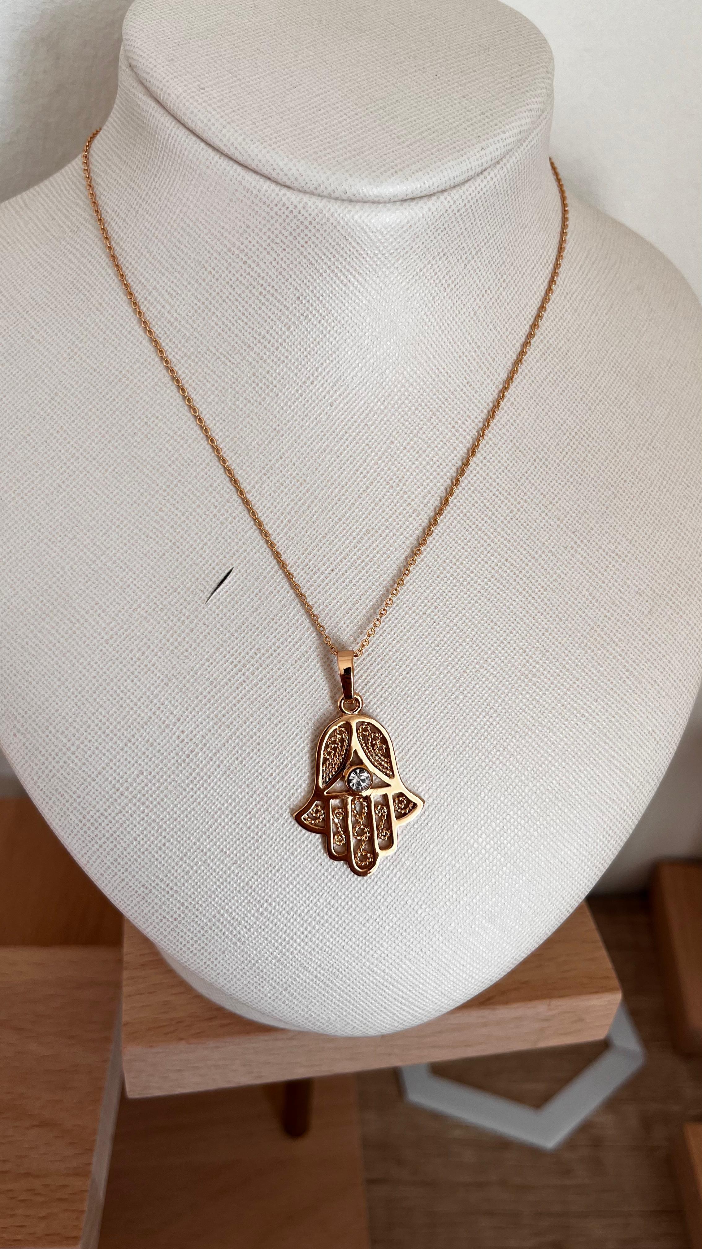 Gold Fatma Ana Eli Kolye