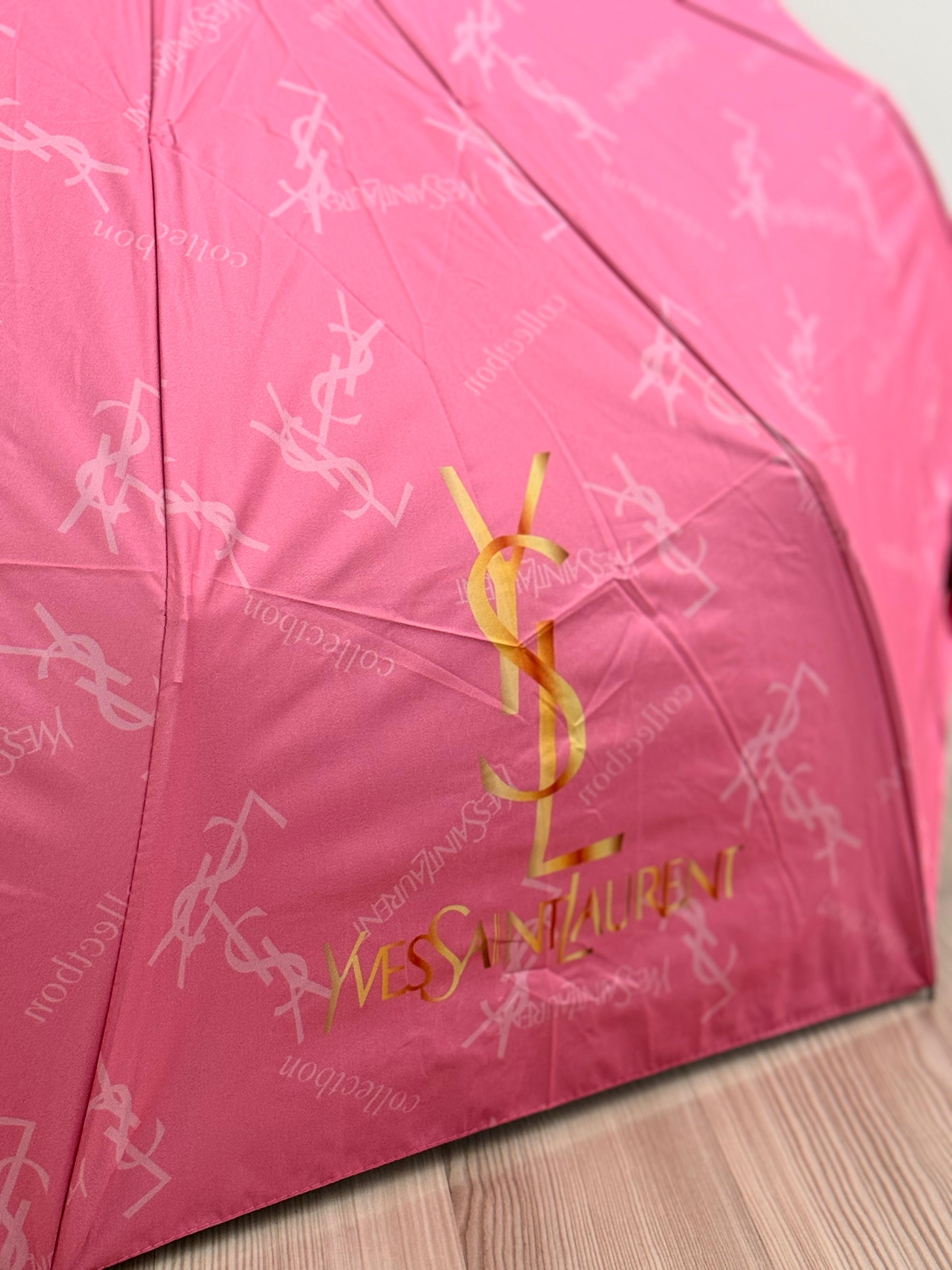 YSL. Pembe Logo Detaylı Şemsiye