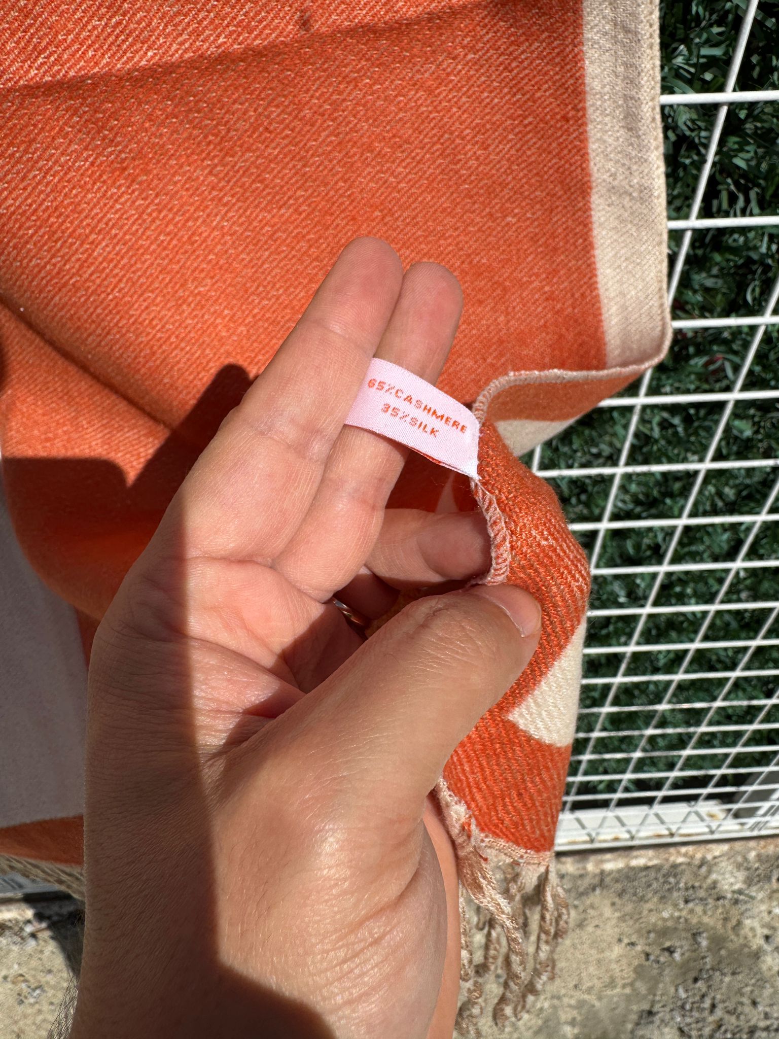 H Plaid Terracotta & Écru Kaşmir & İpek Şal