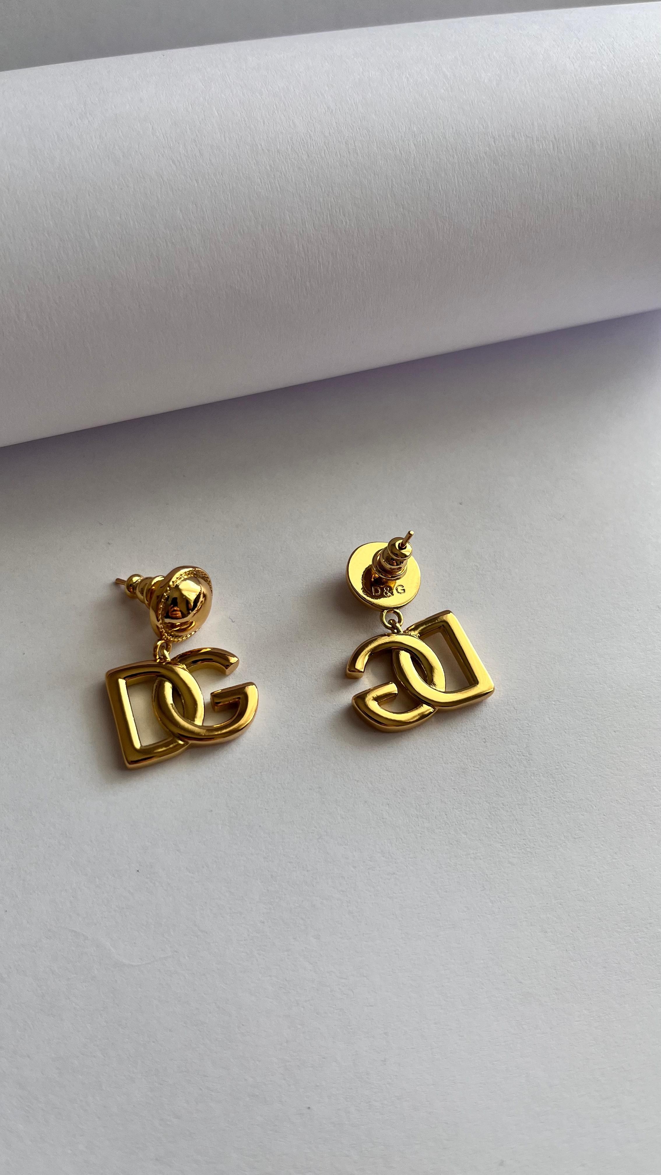 D&G Logo Detay Gold Küpe