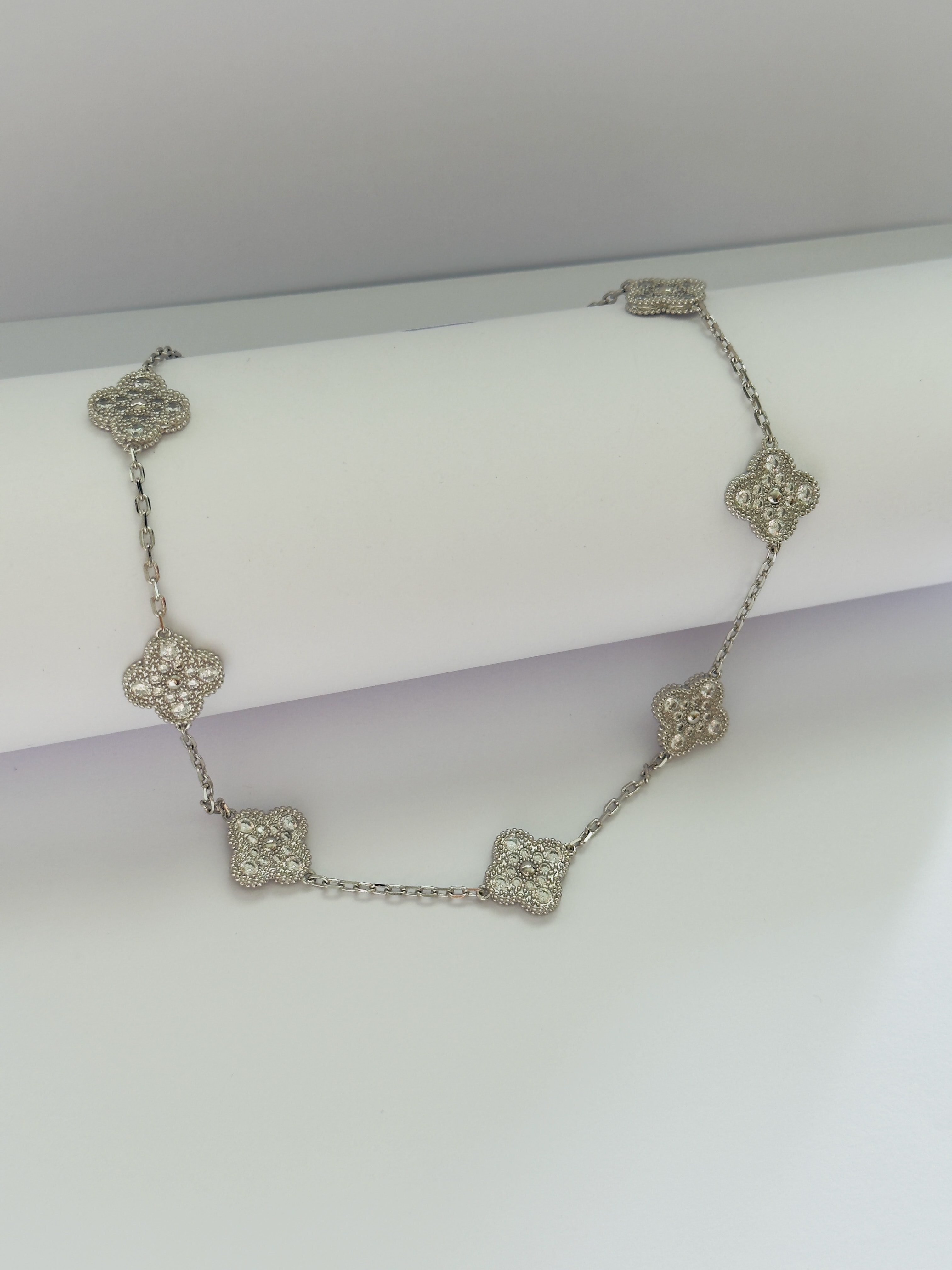 Full Taşlı Silver 10 Yonca Kolye