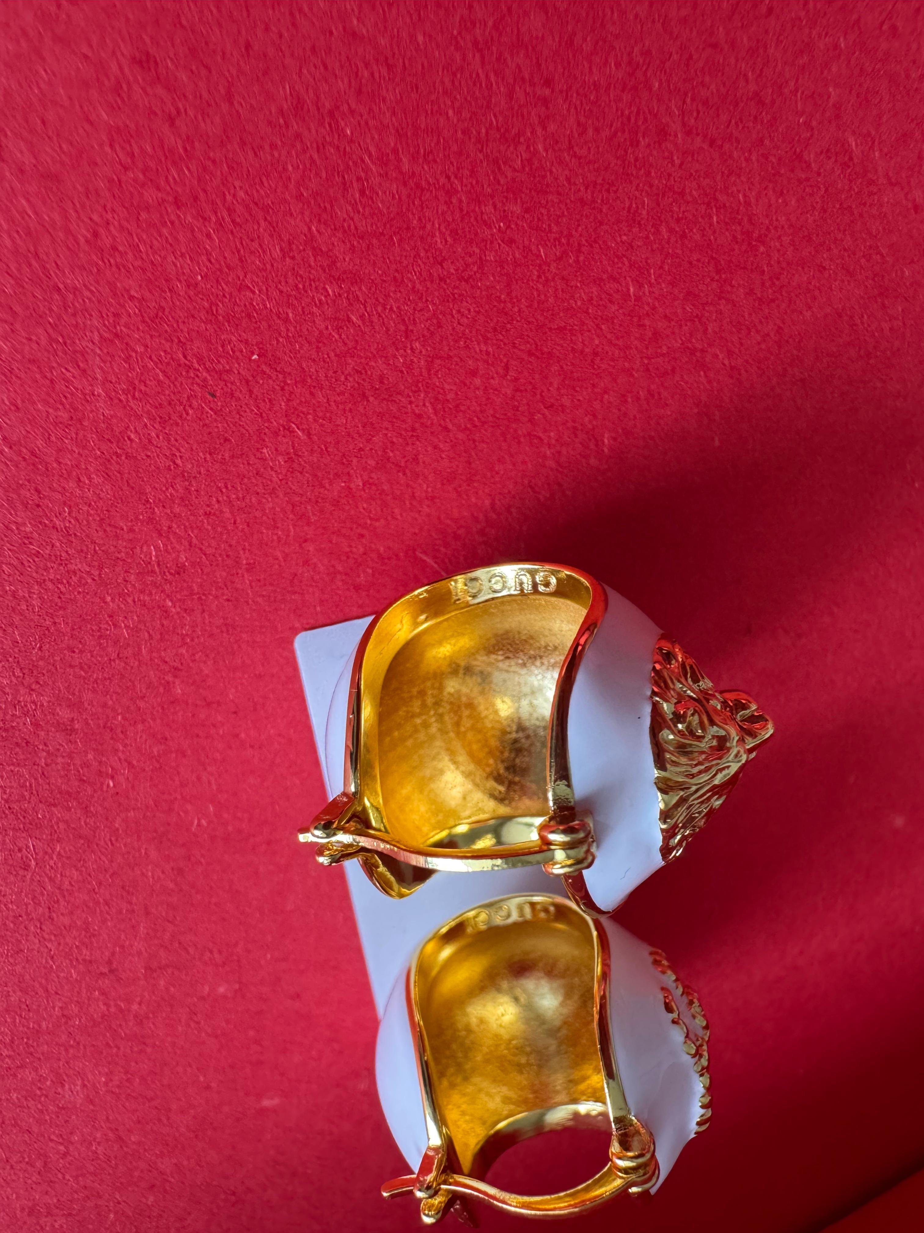Gcci. Lion Blanc Küpe
