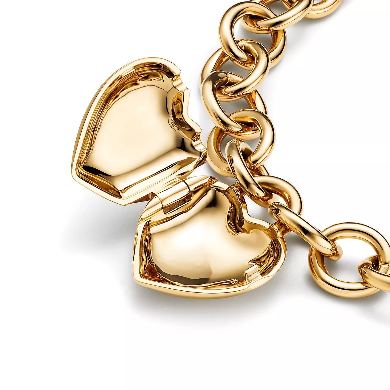 Tiff.Co. Gold Full Heart Toggle Bileklik