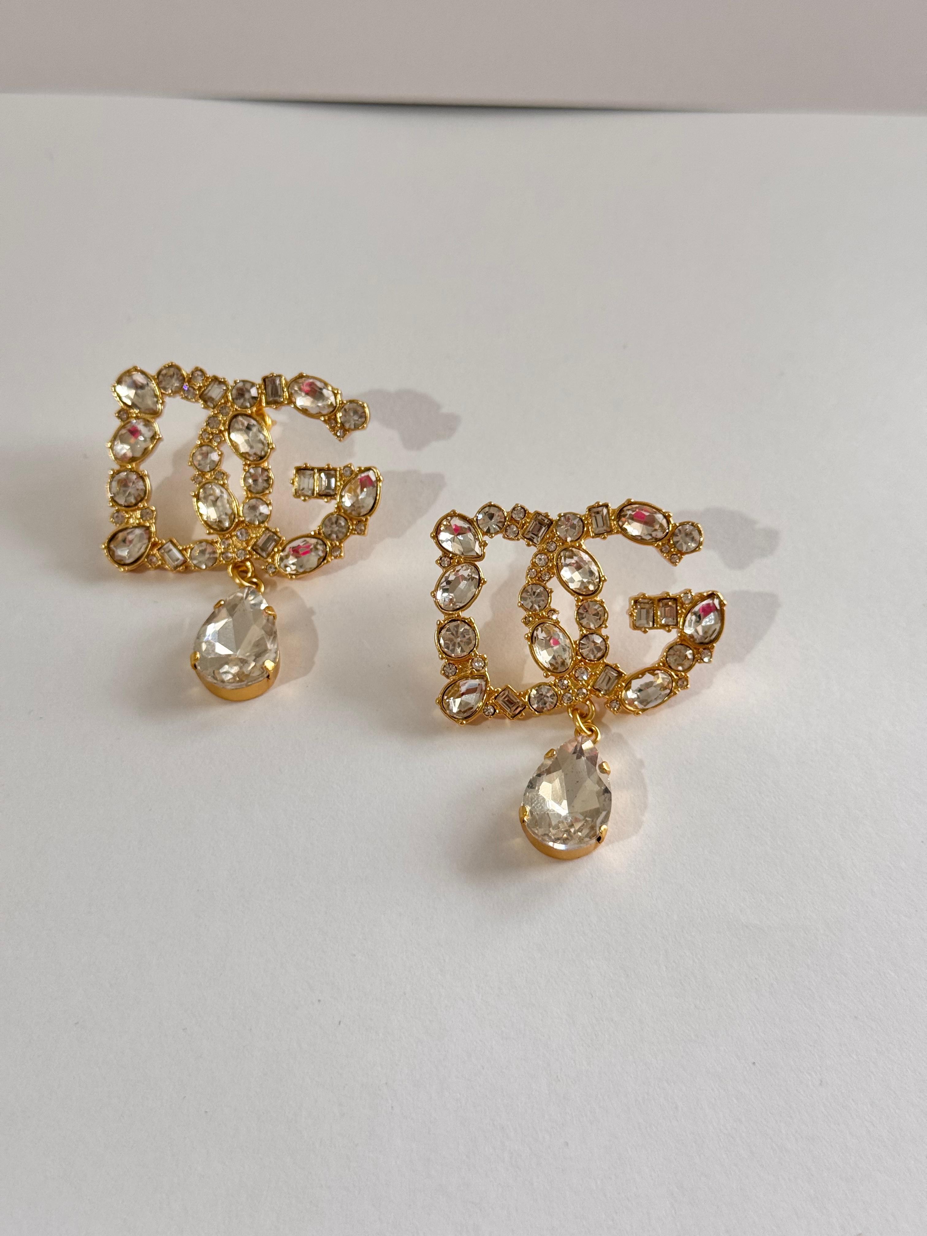 Dolce G. Gold Taşlı DG Küpe