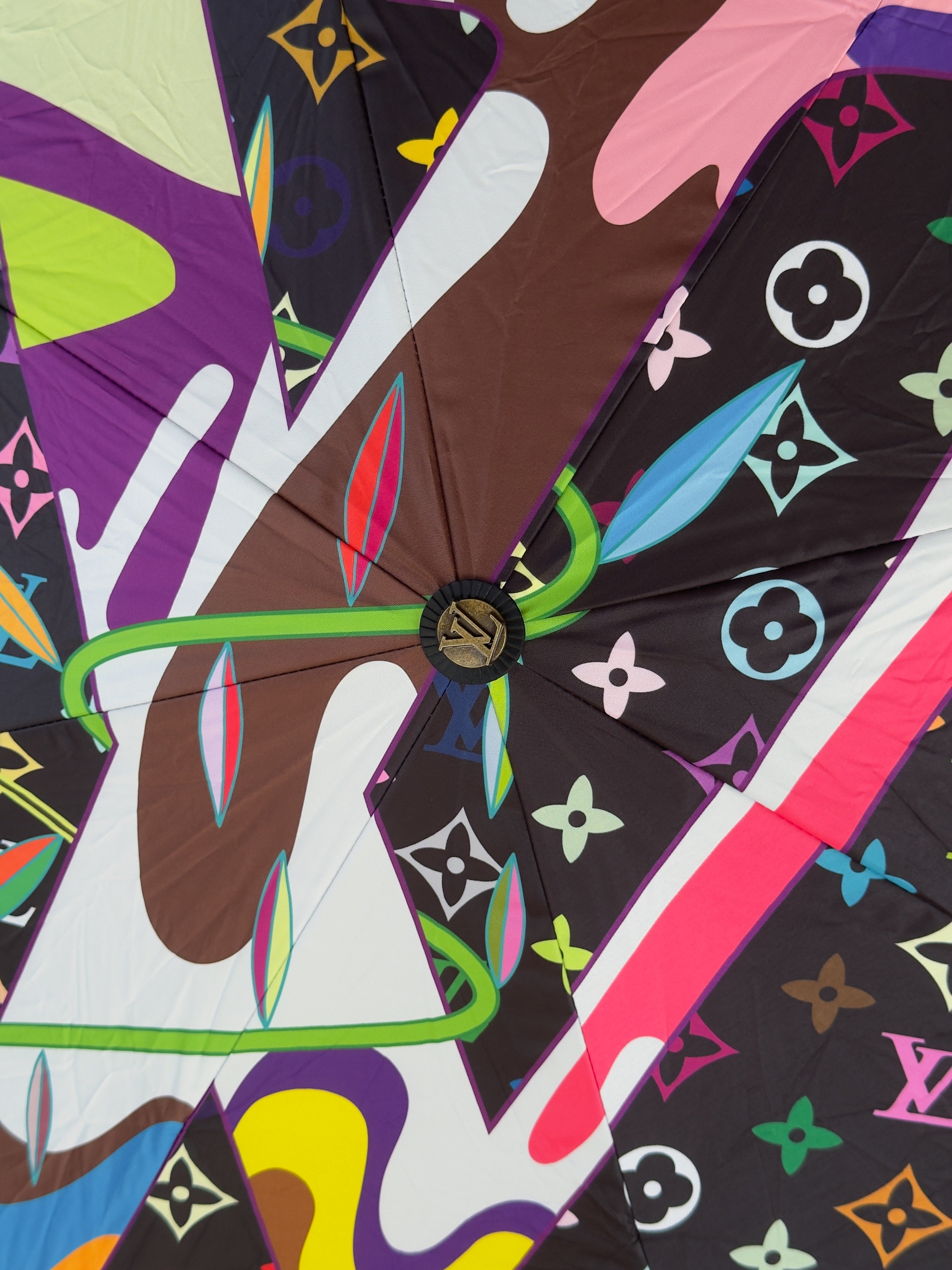 Multicolore Monogram Noir Takashi Murakami Stil Şemsiye