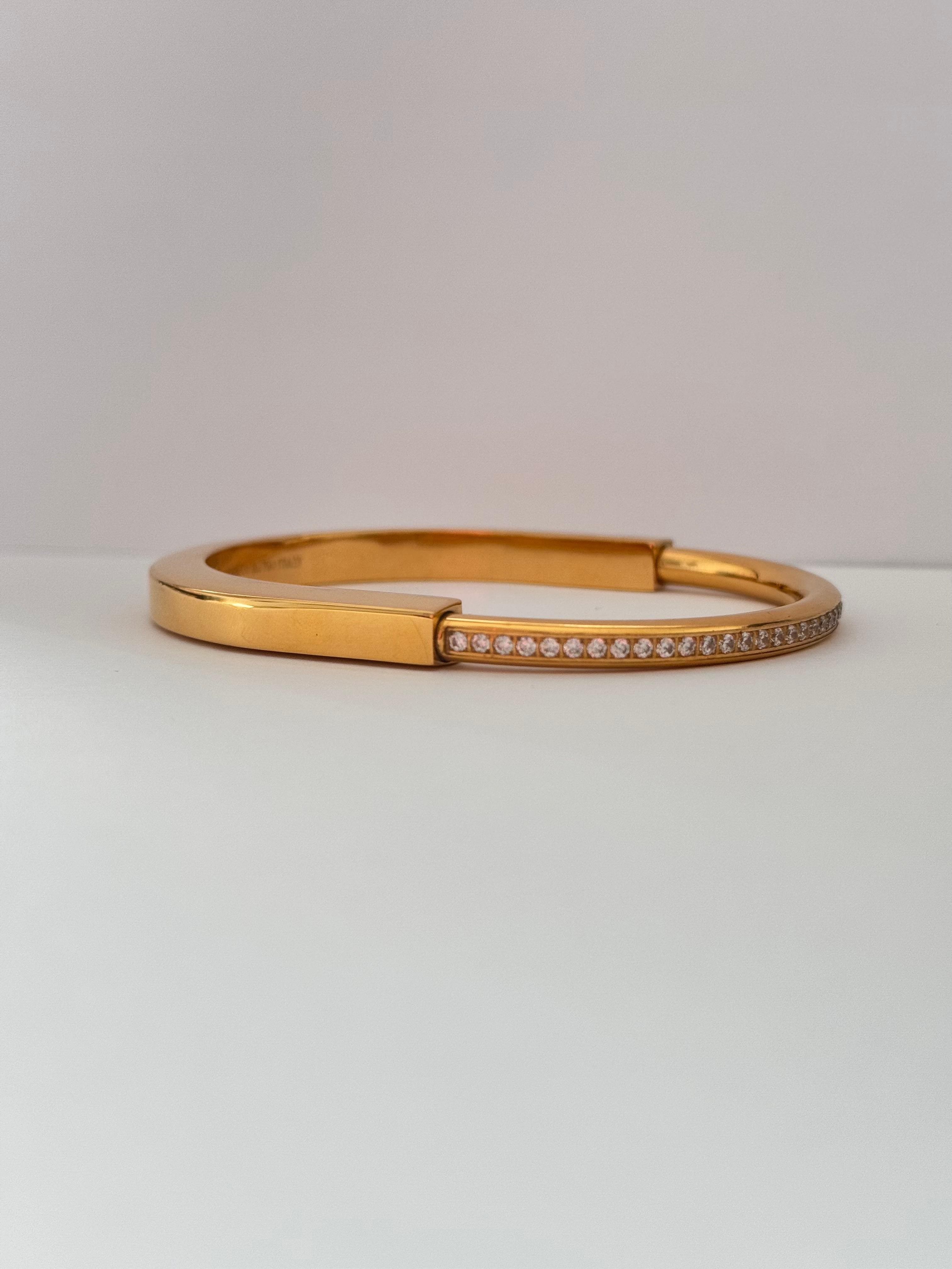 Tiff. Bangle Gold Yarı Taşlı Bileklik