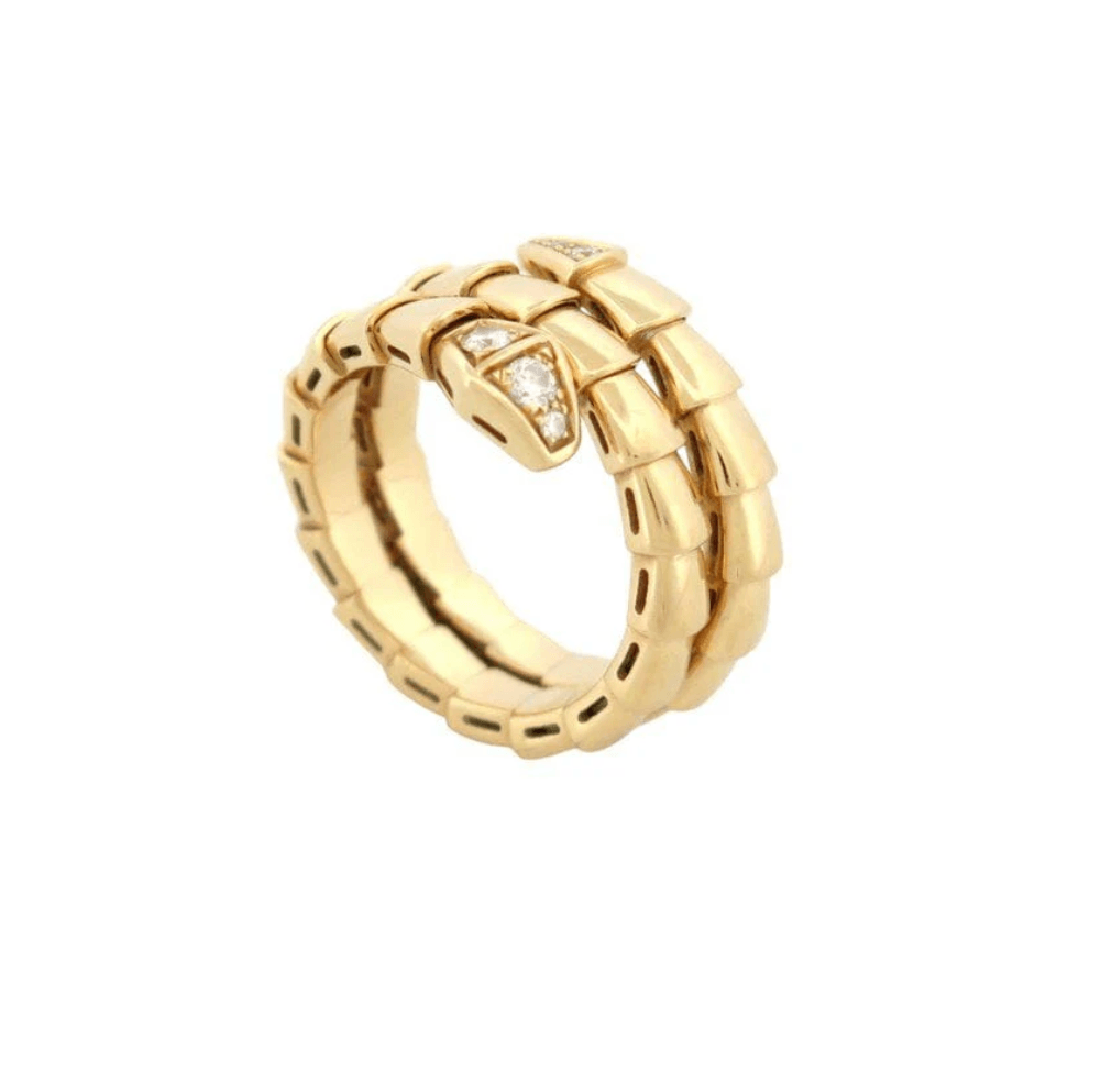 Gold Double Row Ucu Taşlı M Size Yüzük