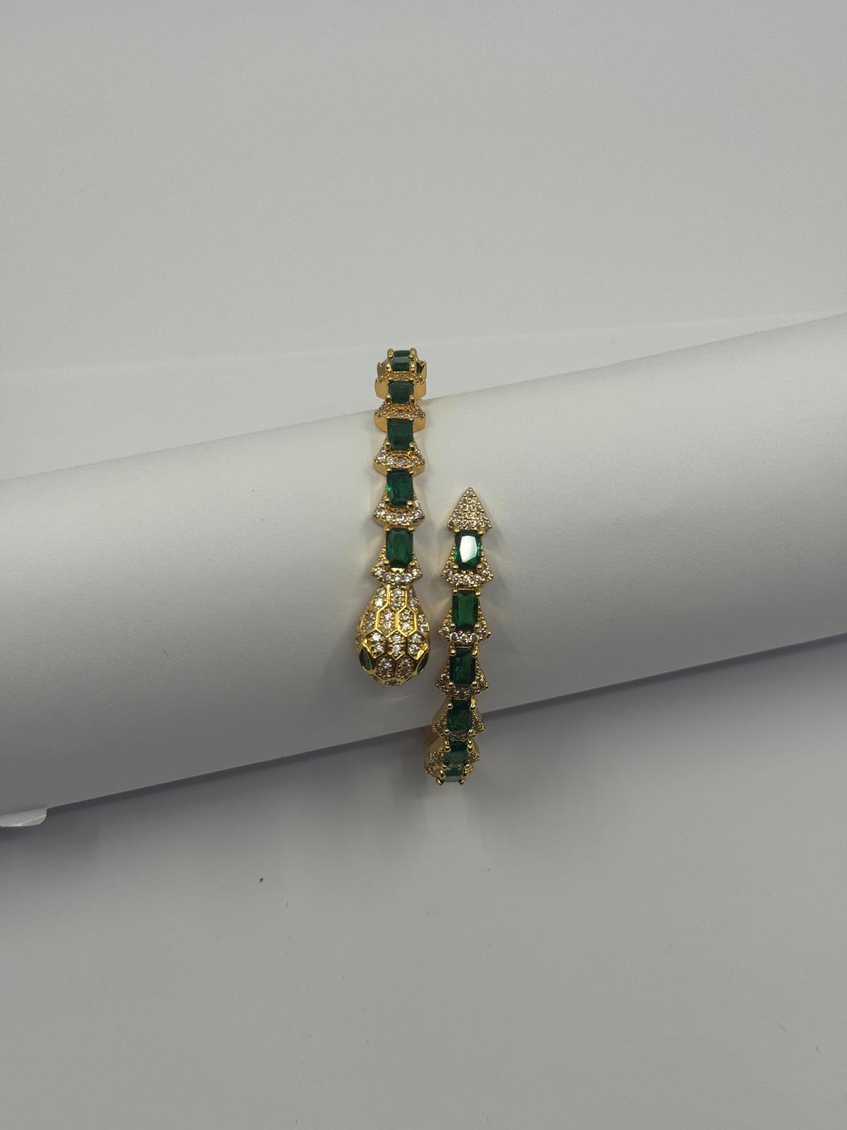 Malahit Taş Detaylı Gold Serpenti