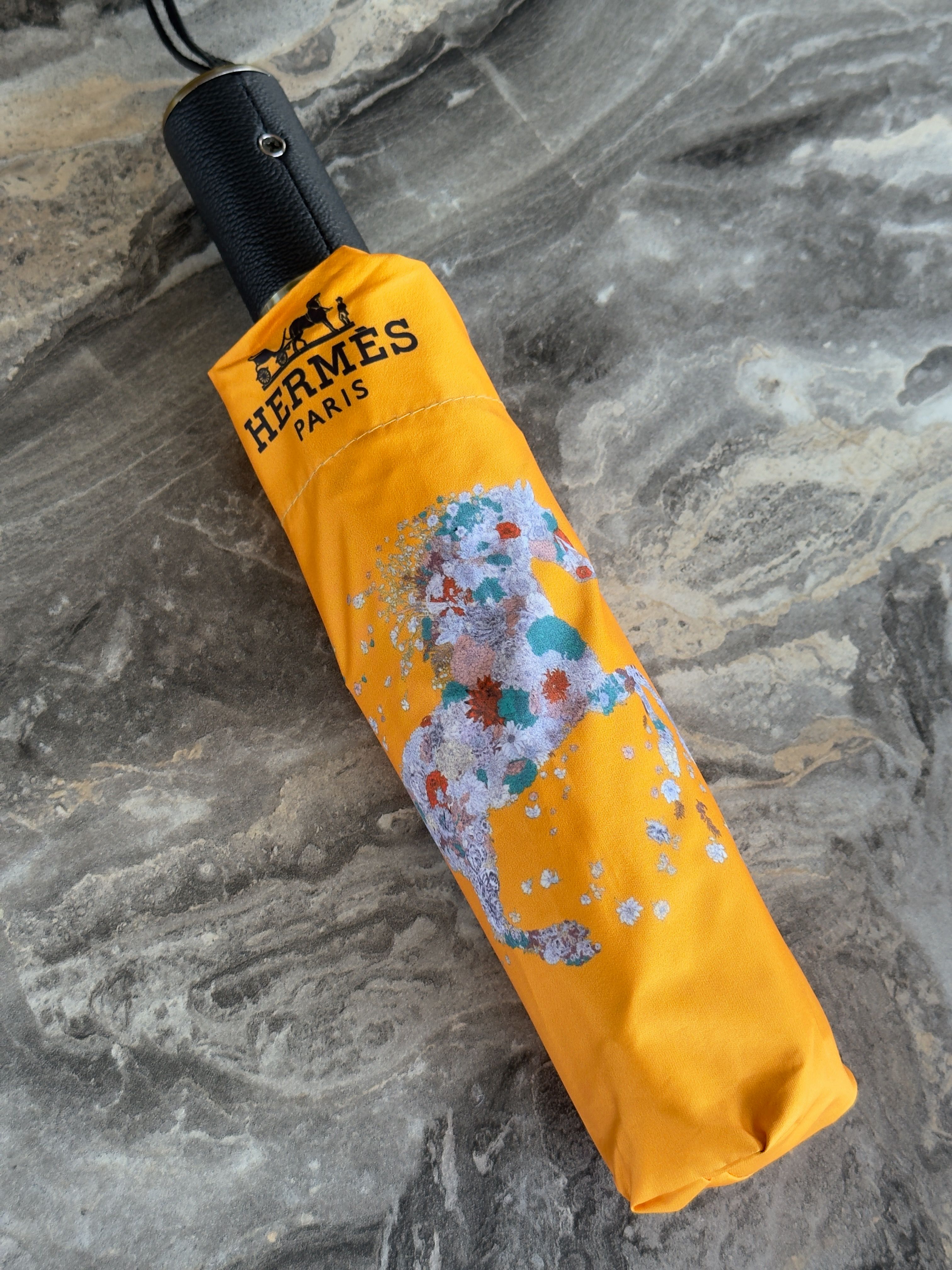 Cheval Fleur Jaune Çiçek Desenli At Şemsiye