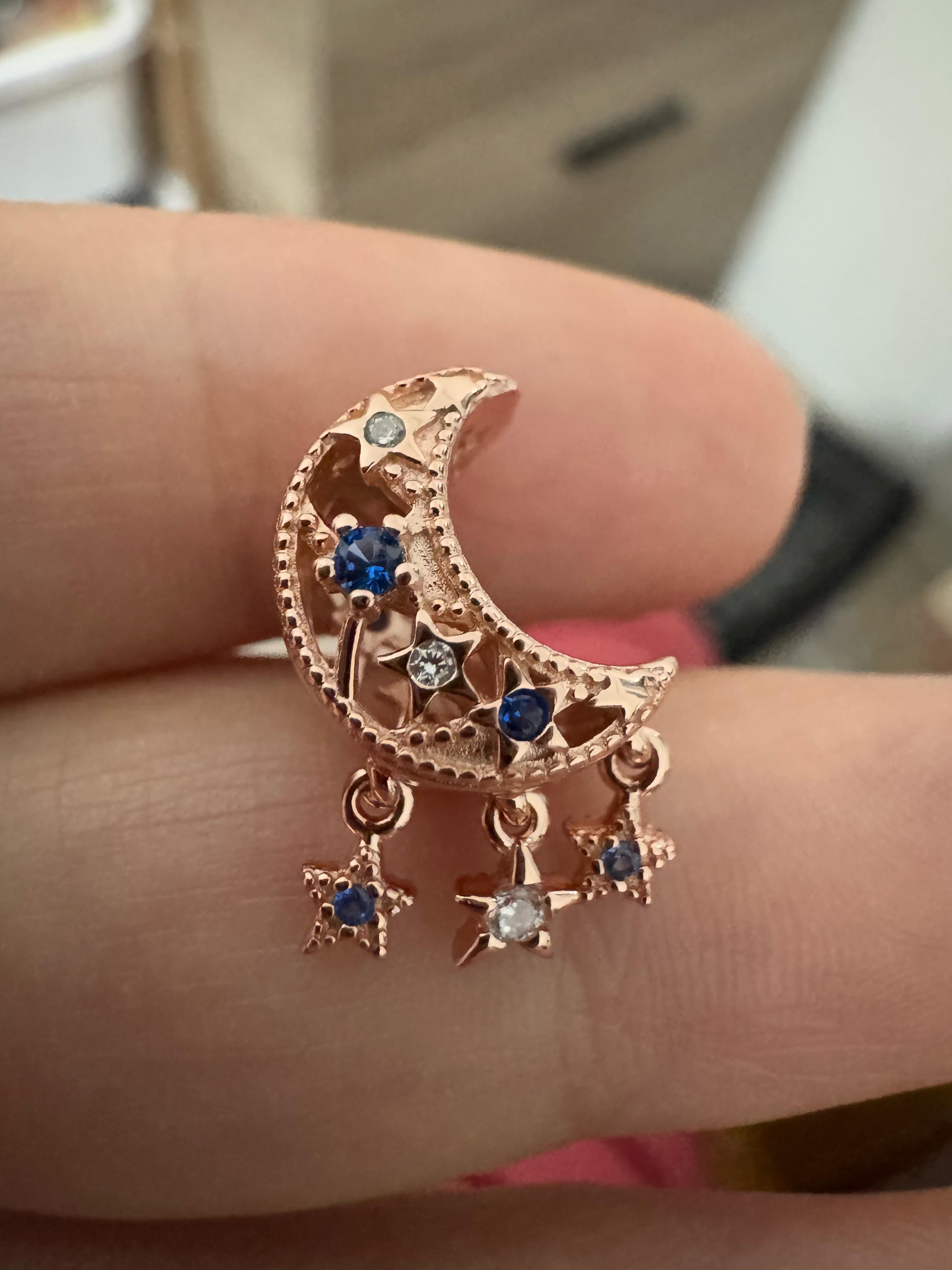 Rose Ay ve Yıldızlar Charm