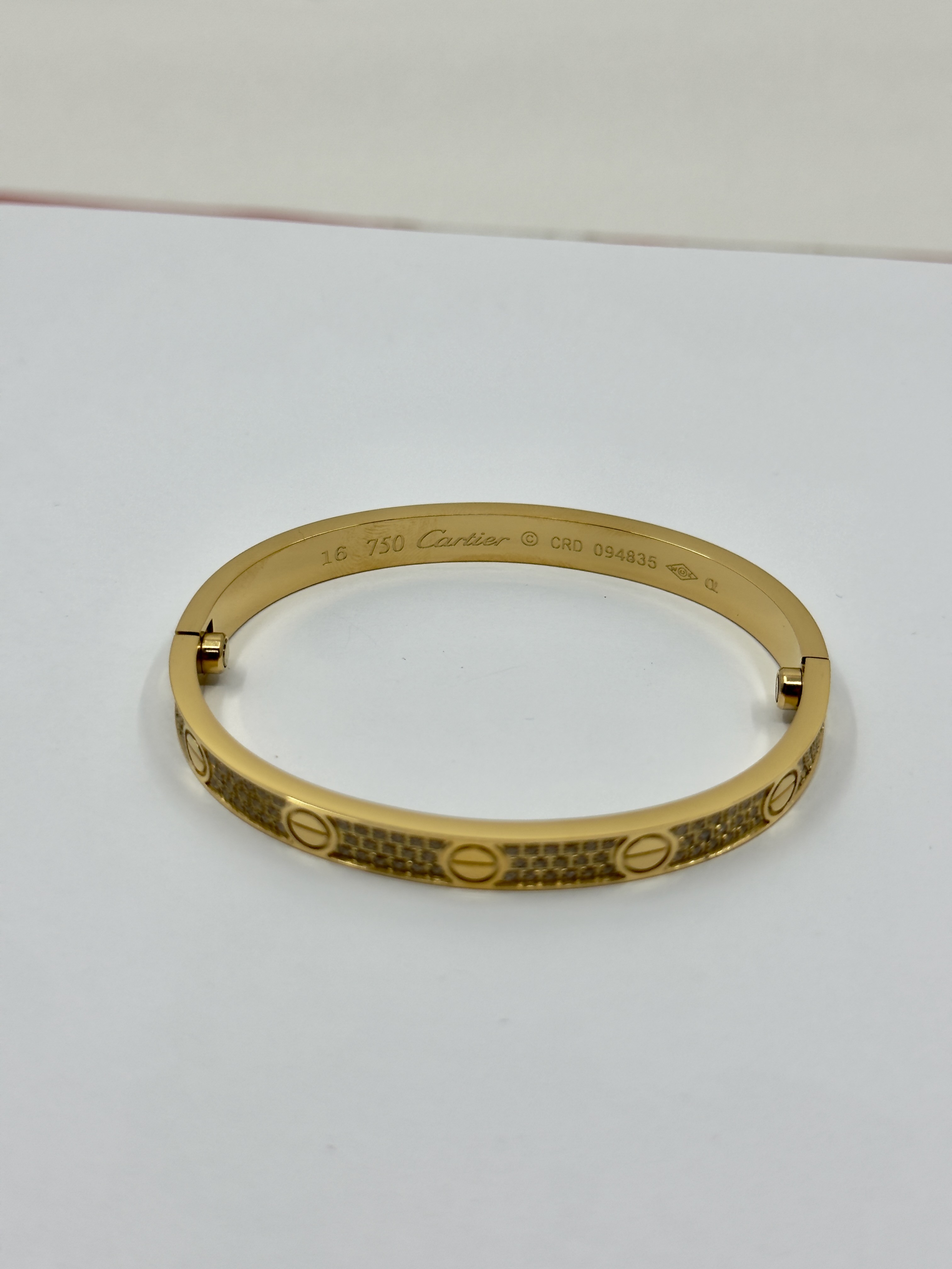 Crt. Gold Pave Dizim Taşlı Vidalı Bileklik