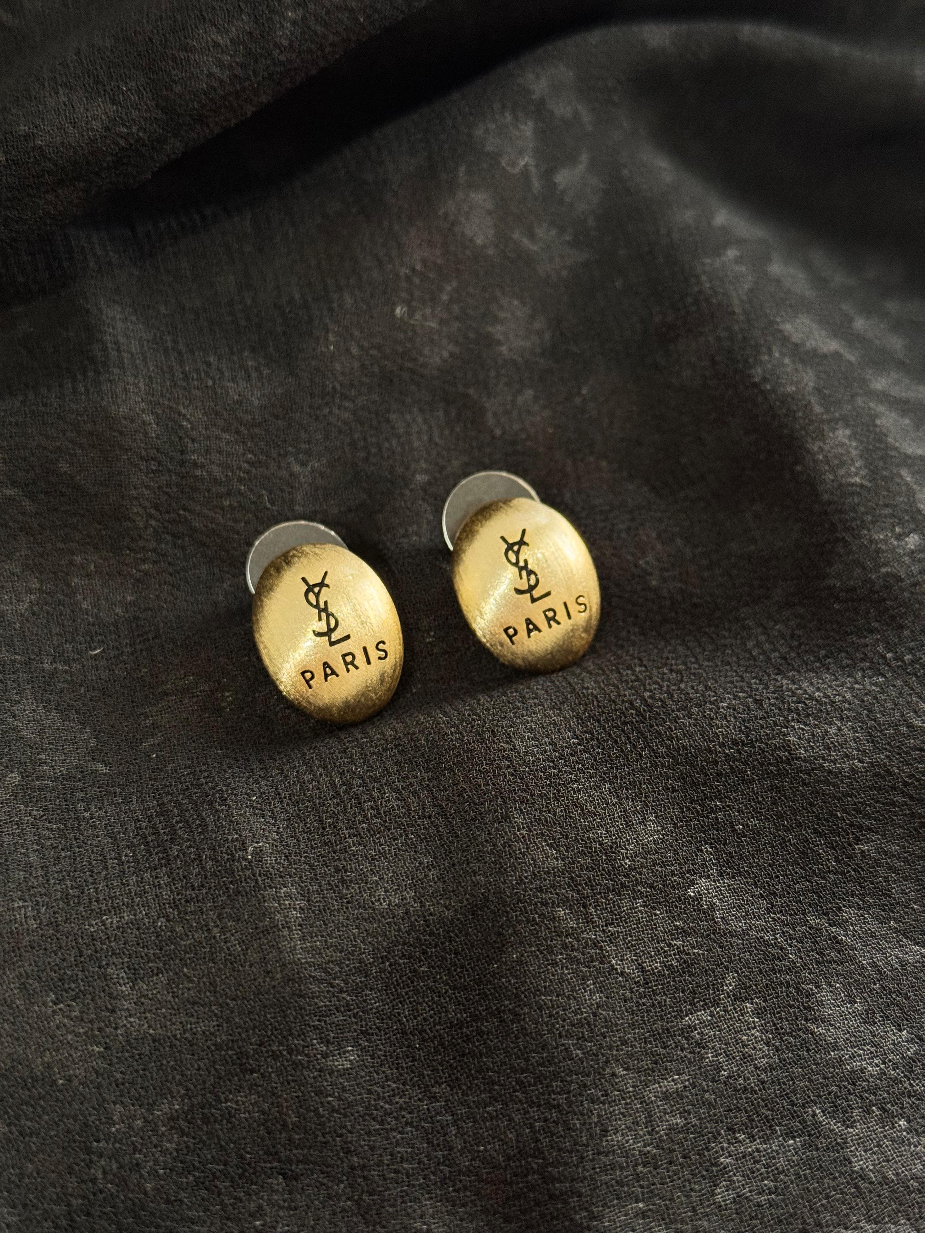 YSL. Gold Logo Bombe Küpe