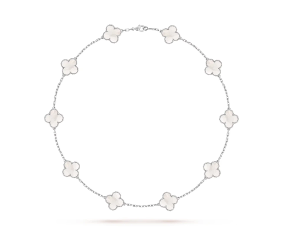 10 Yonca Silver Sedef Kolye