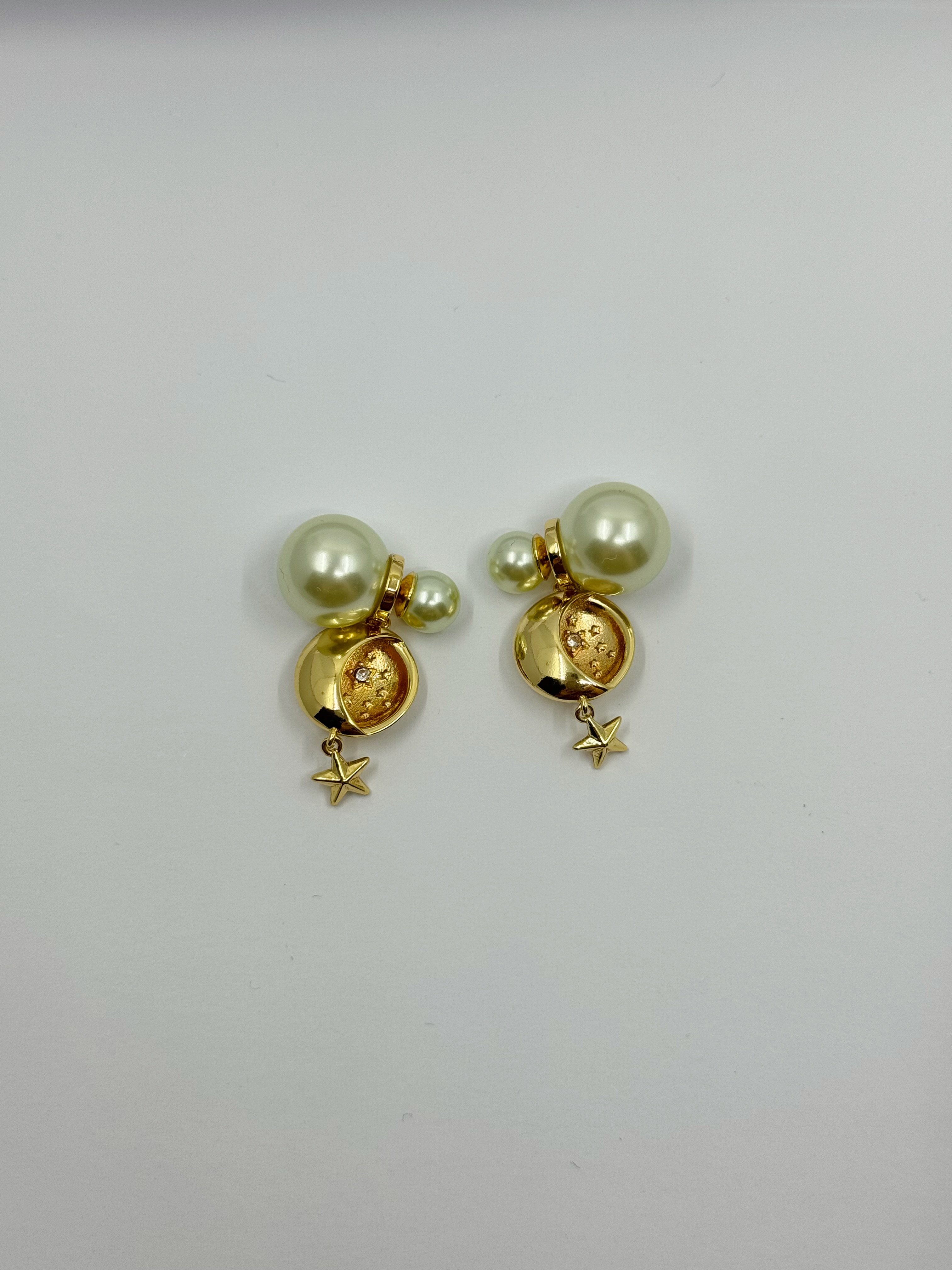 Gold Hilal ve Yıldız Tribale Küpe
