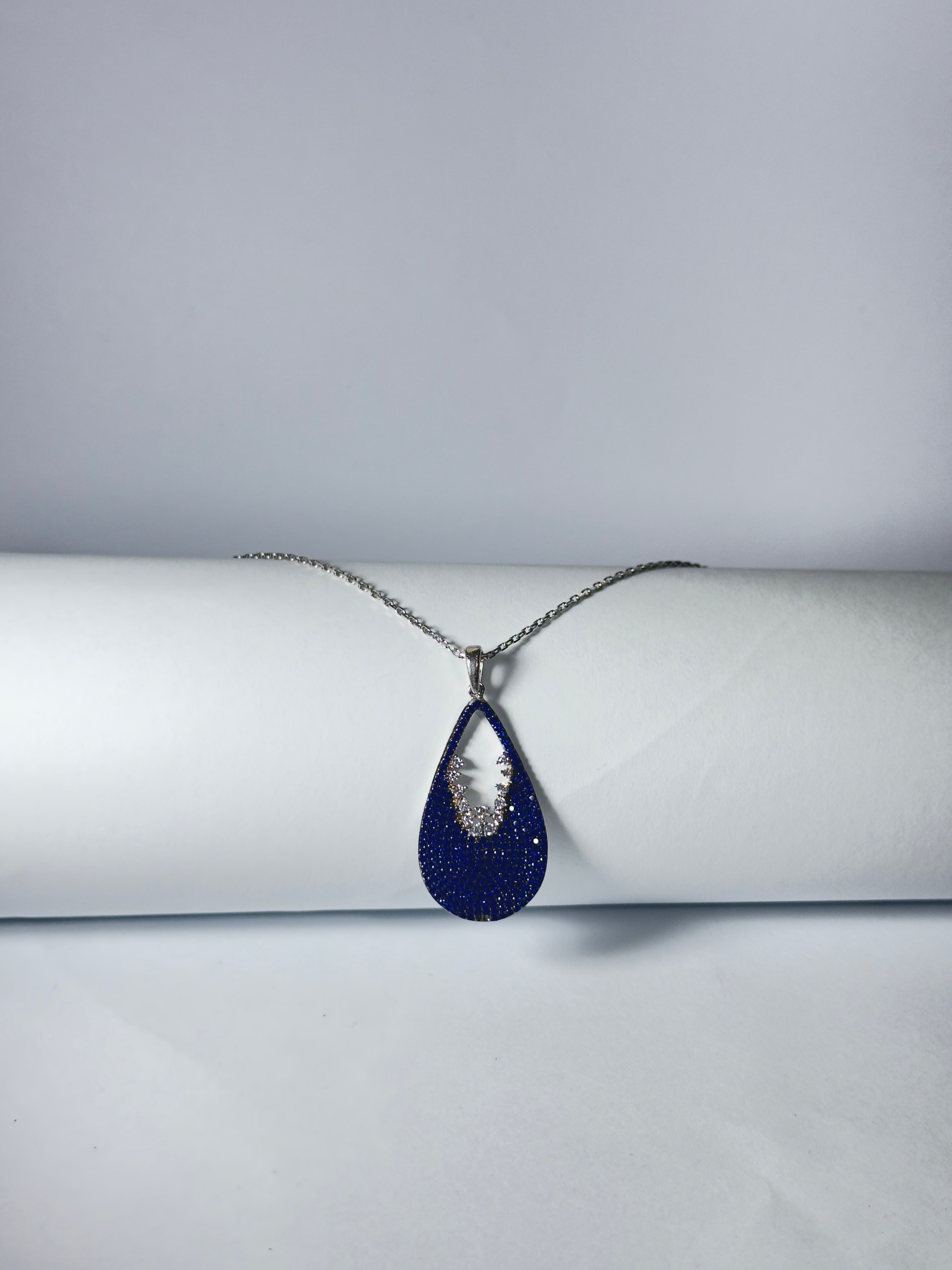 Nebula. Blue Rain Drop Kolye