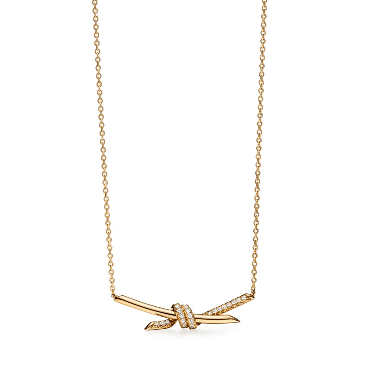 TiffCo. Gold Taşlı Knot Kolye
