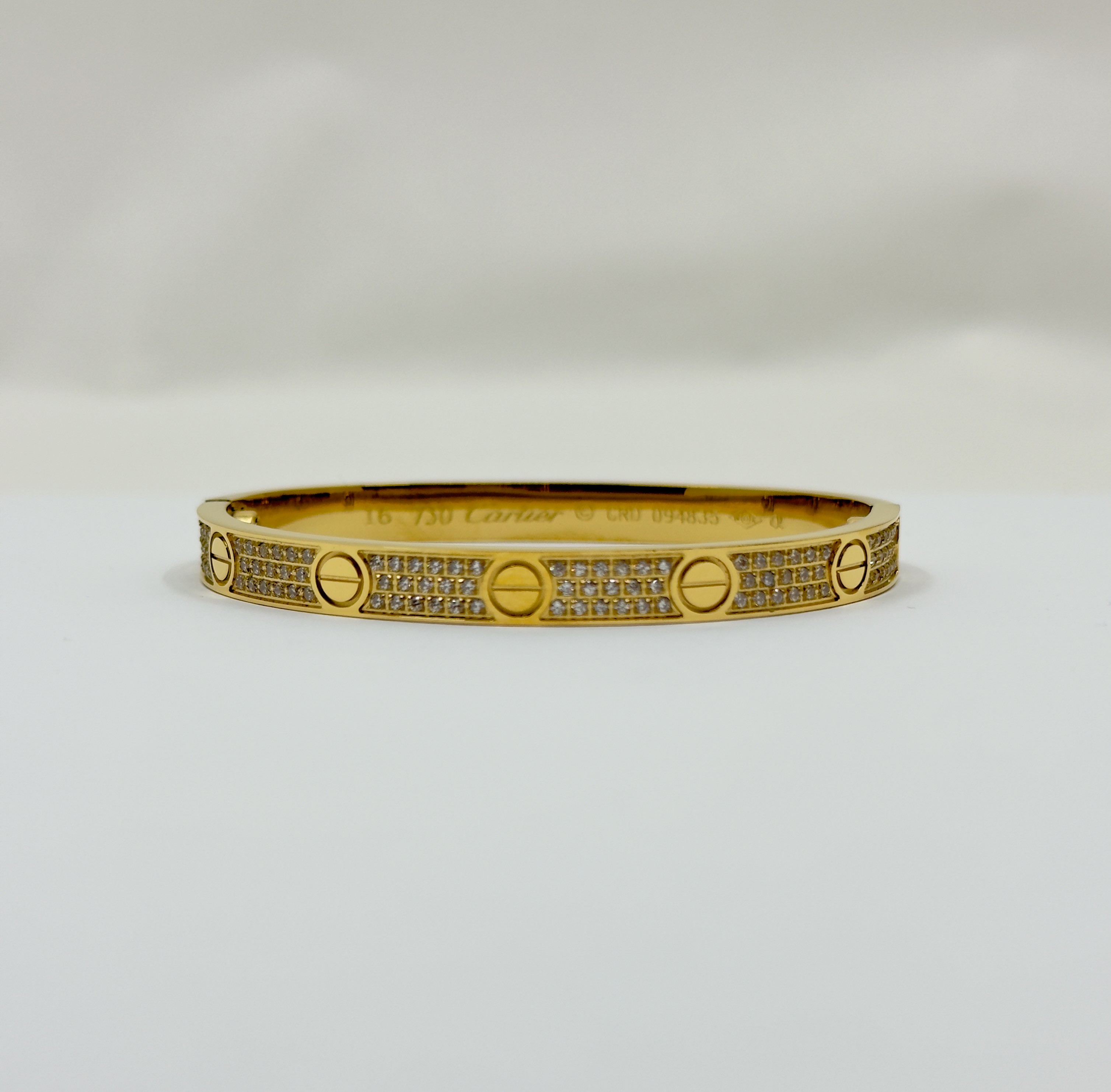 Crt. Gold Pave Dizim Taşlı Vidalı Bileklik