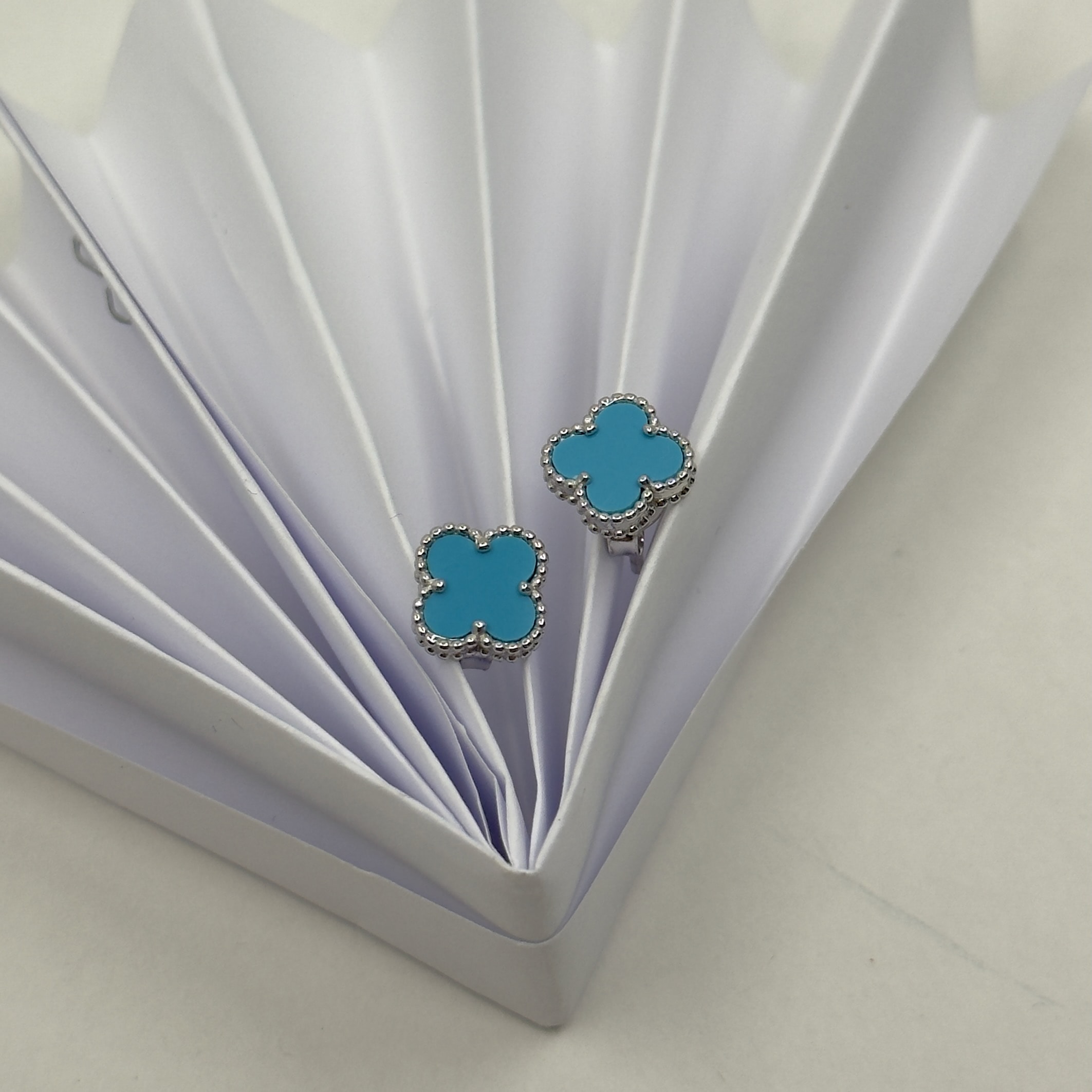Silver Bebe Mavisi Stud Küpe