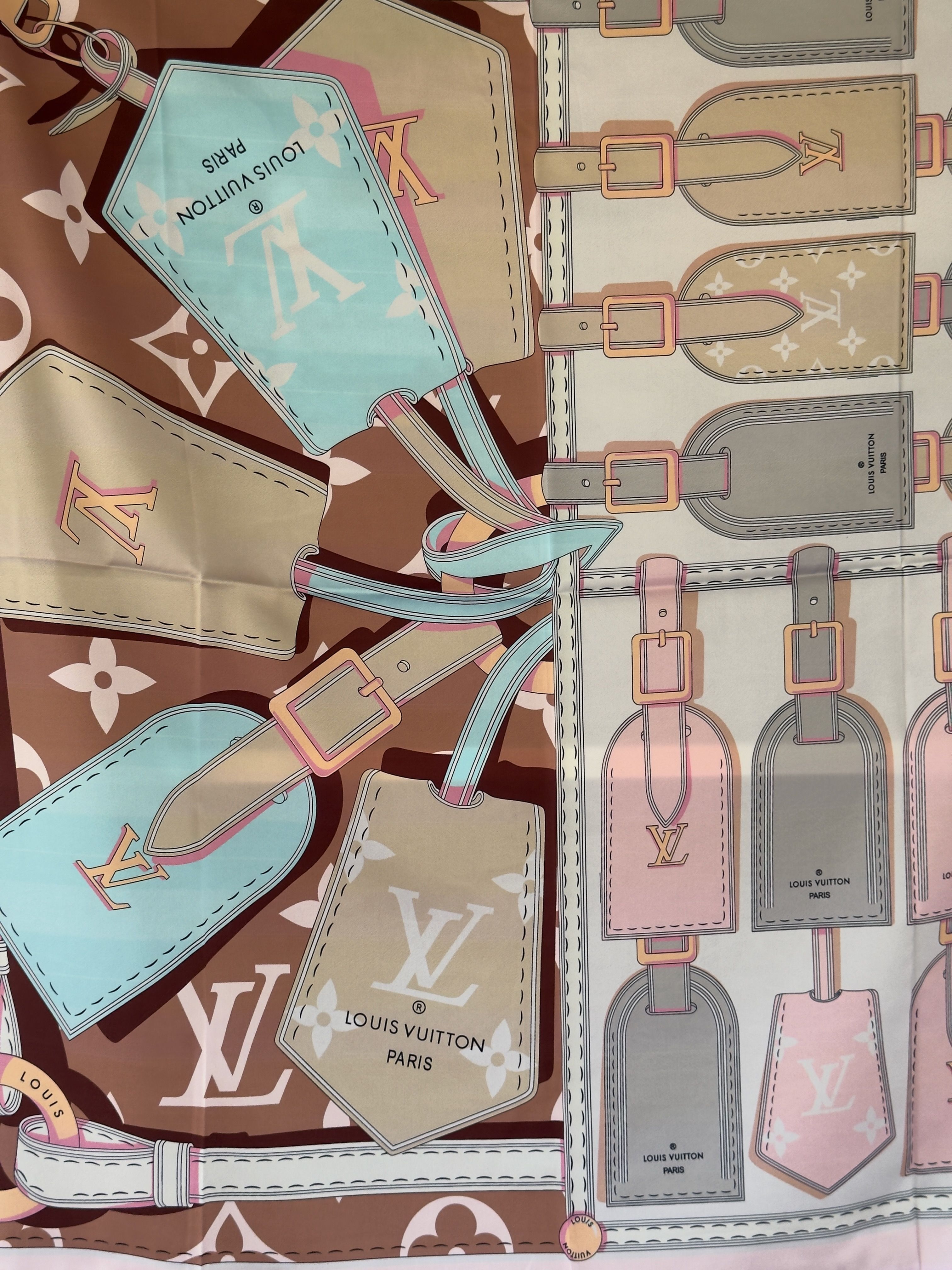 Bag Tag Monogram Pastel İpek Şal