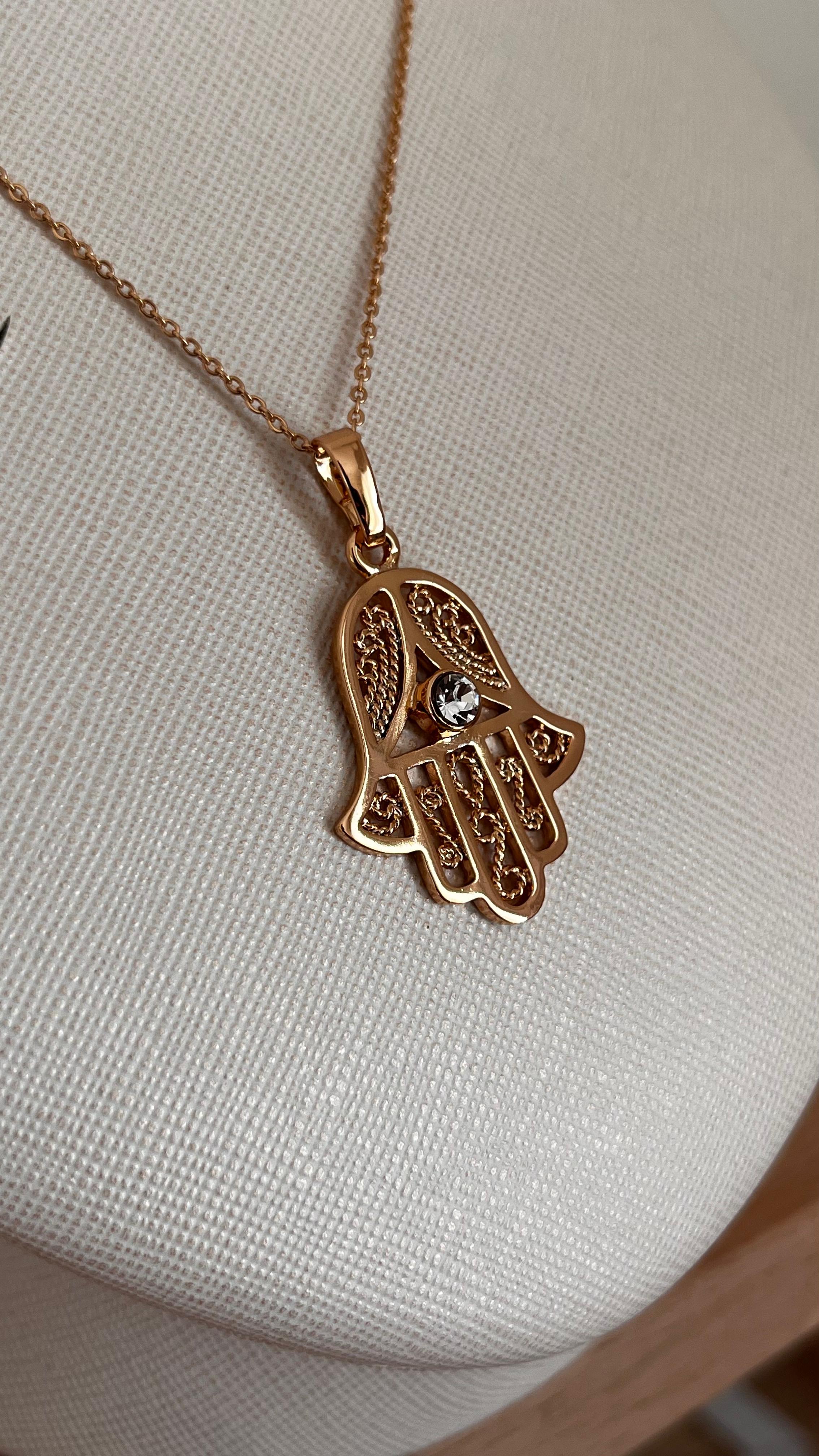 Gold Fatma Ana Eli Kolye