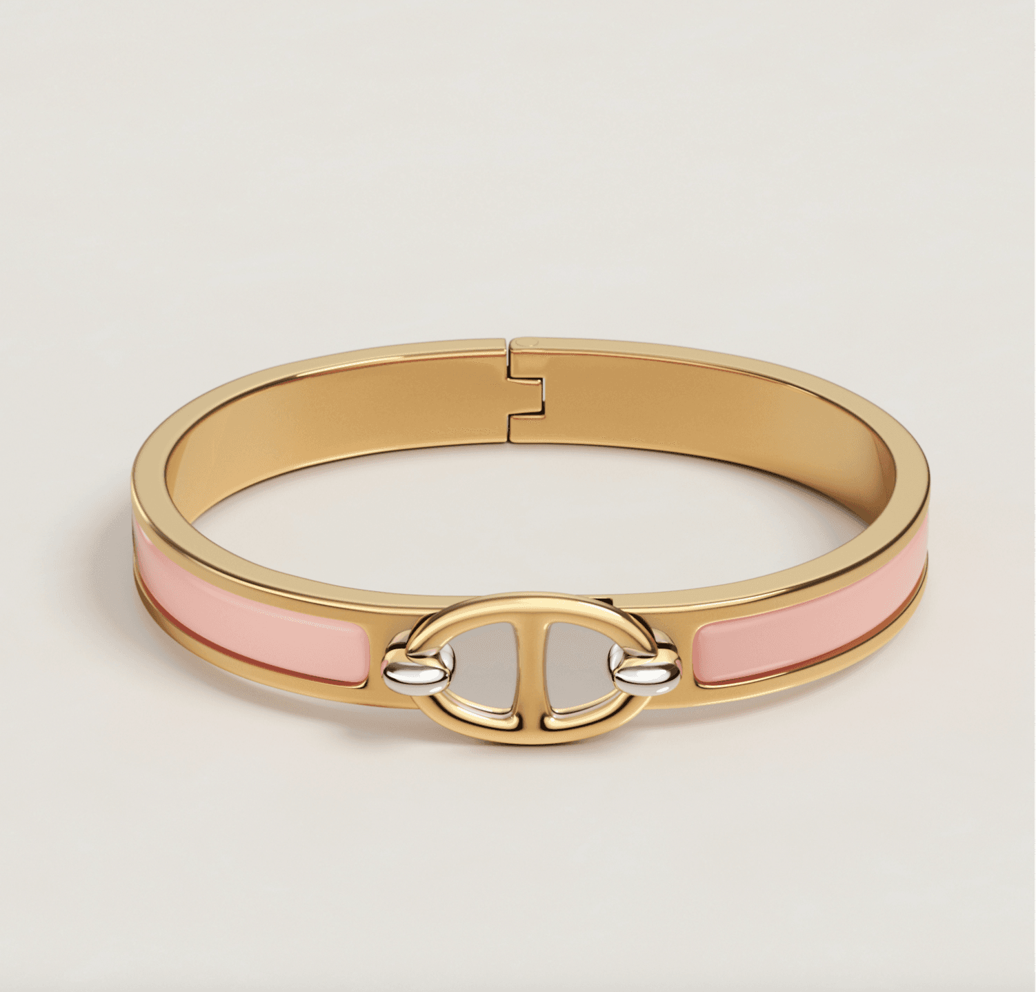 Hrms. Gold Pembe Clic Kelly Bileklik
