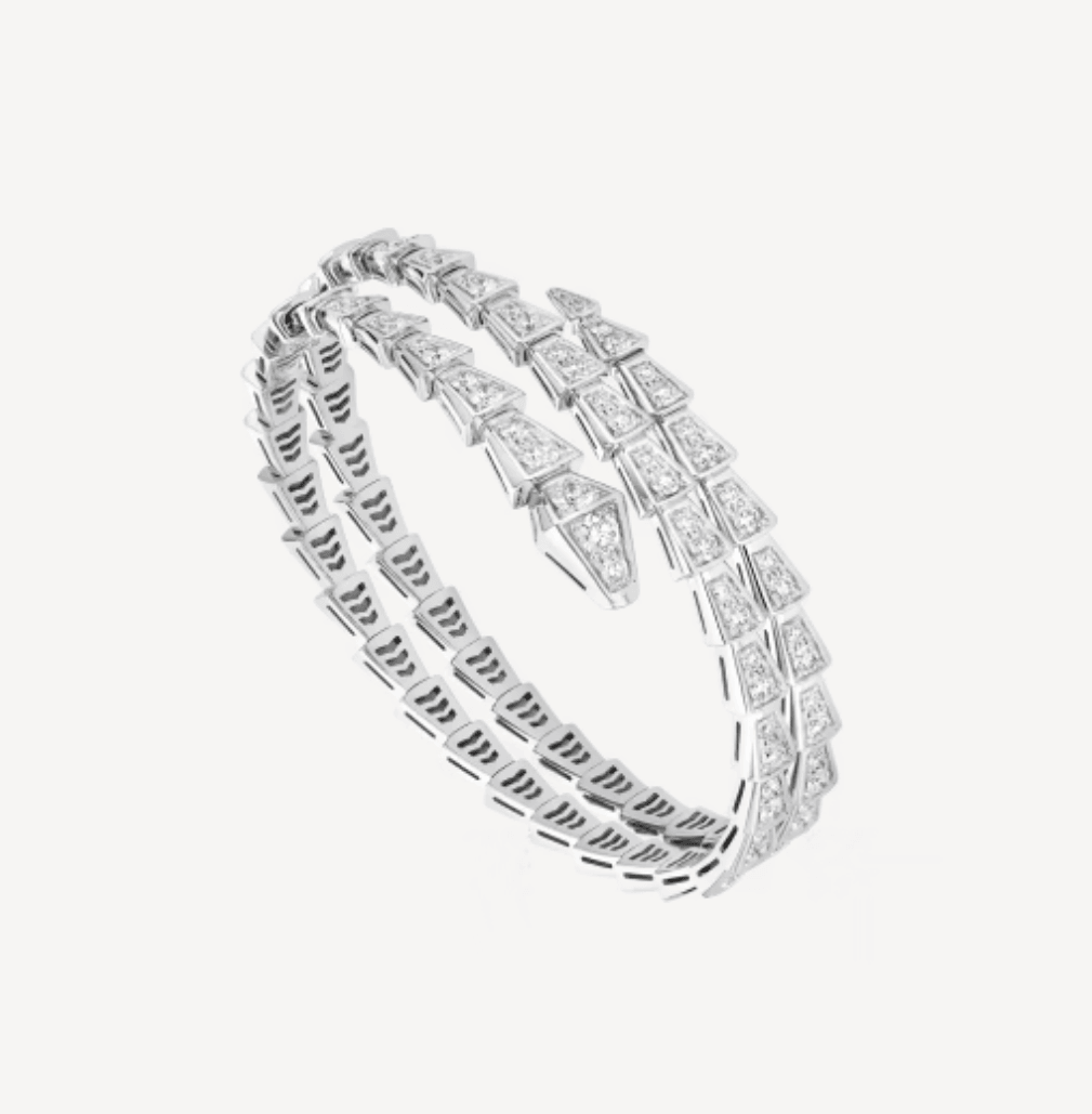 Double Row Silver Serpenti Bileklik