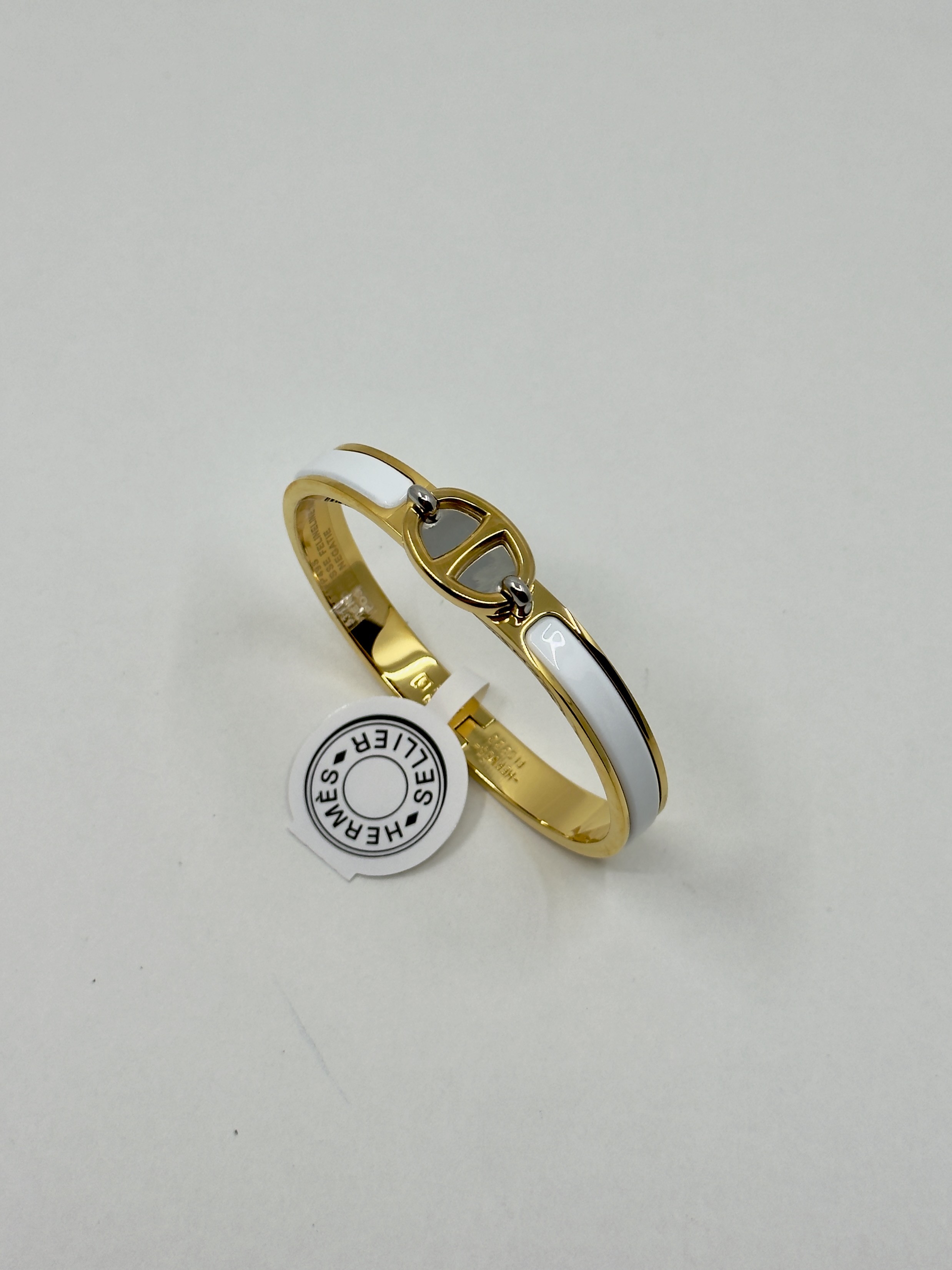Hrms. Gold Beyaz Clic Kelly Bracelet