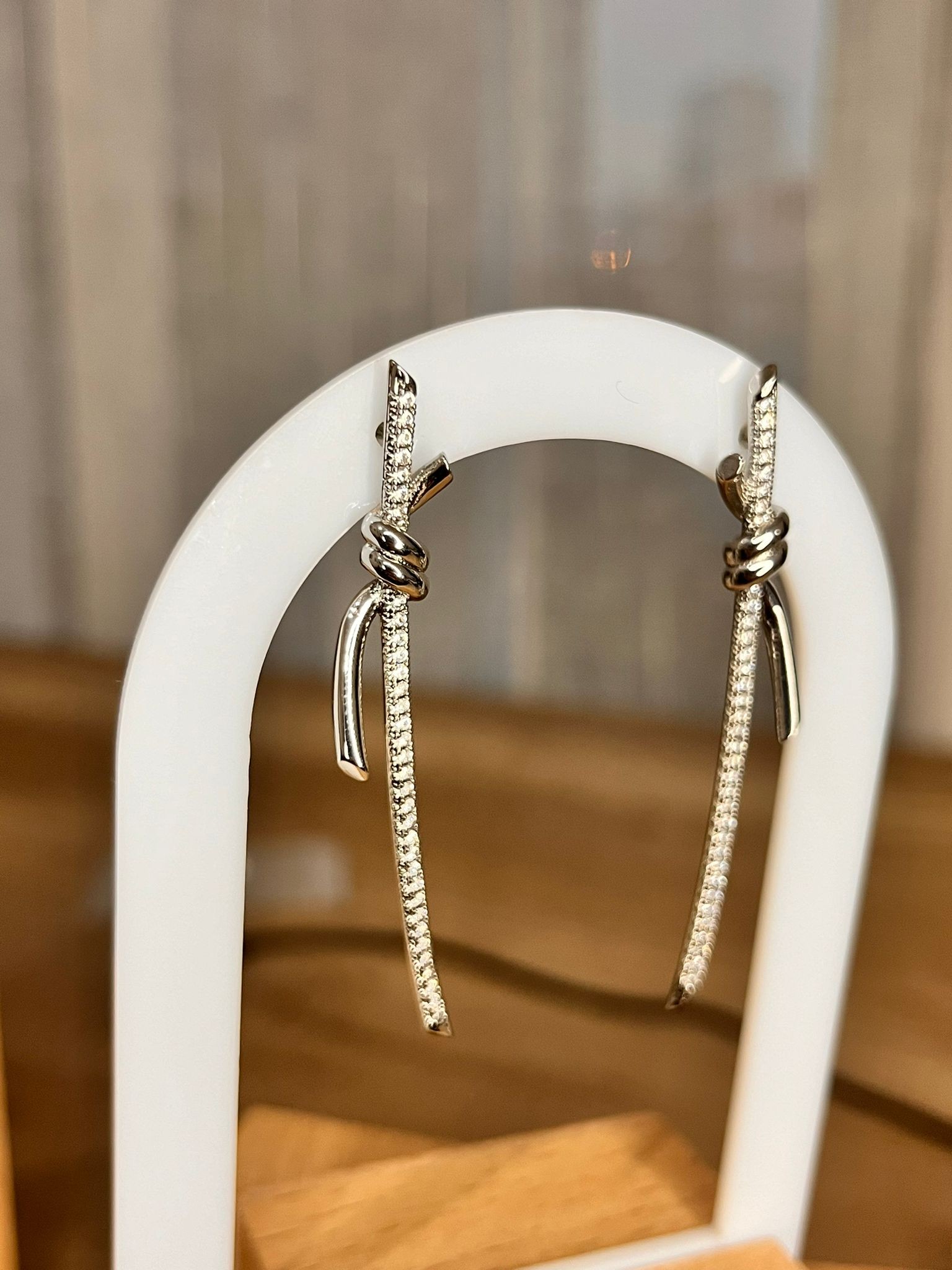 Tiff.Co Knot Uzun Silver Küpe