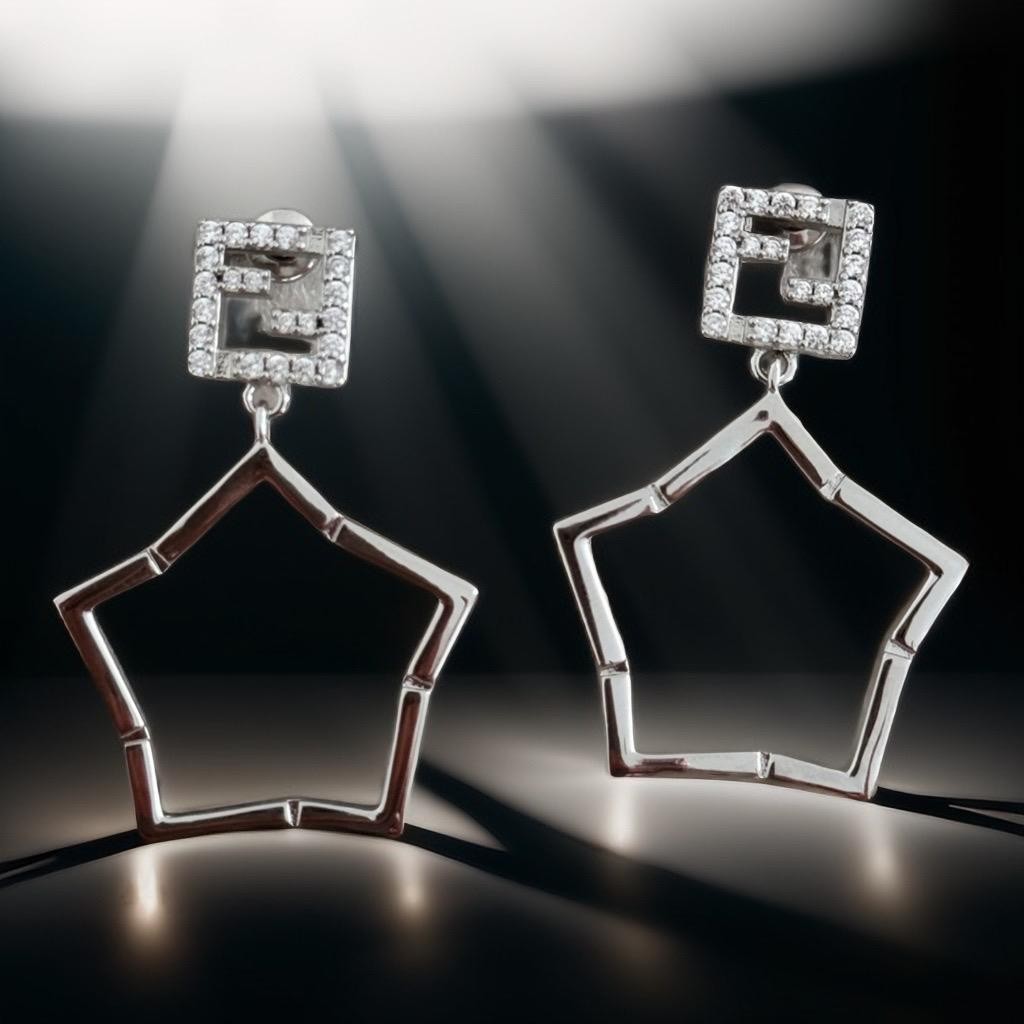 Fndi.Silver Yıldız Küpe