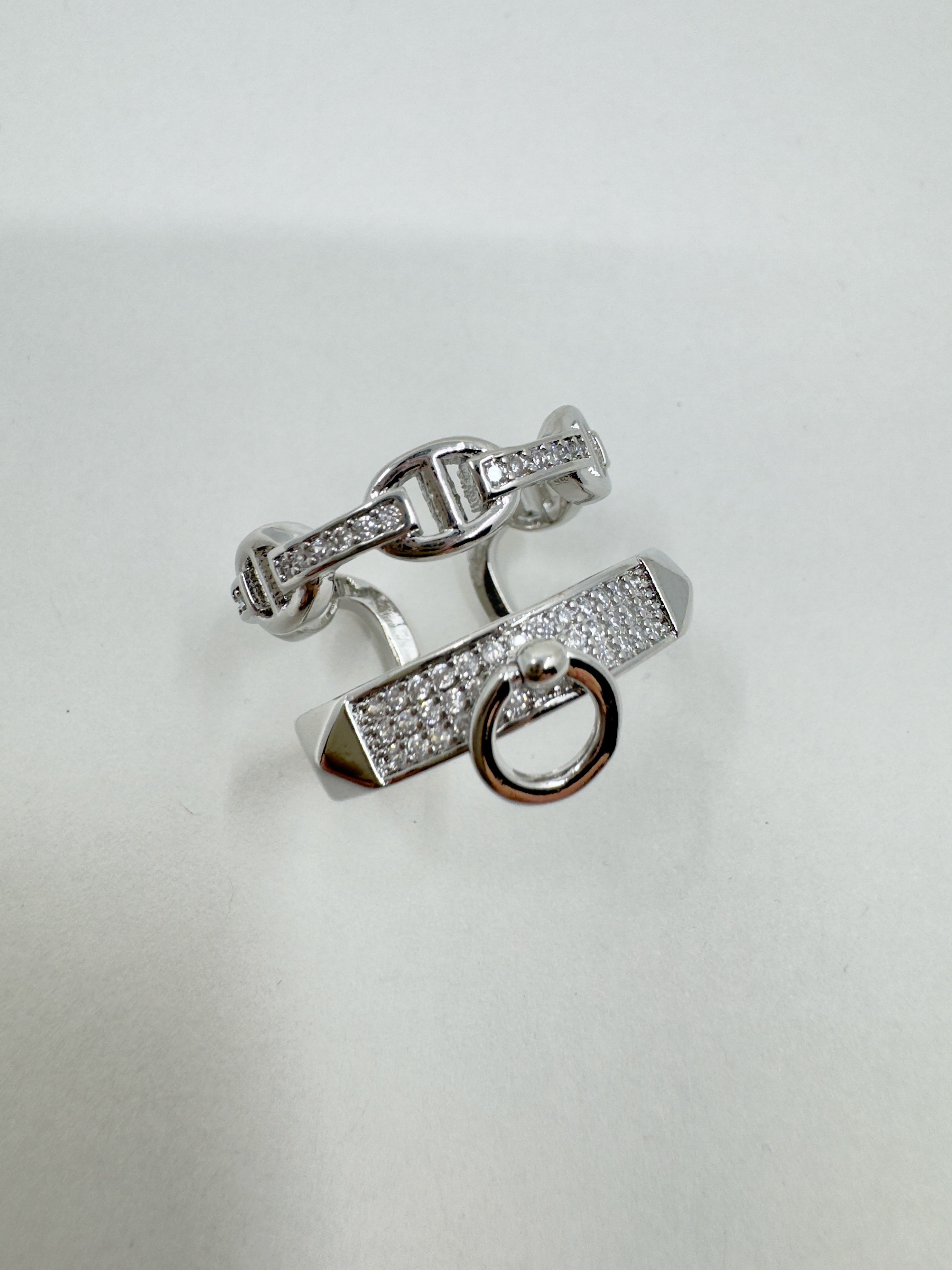 Hrms. Silver Ayarlanabilir Chain Lock Yüzük